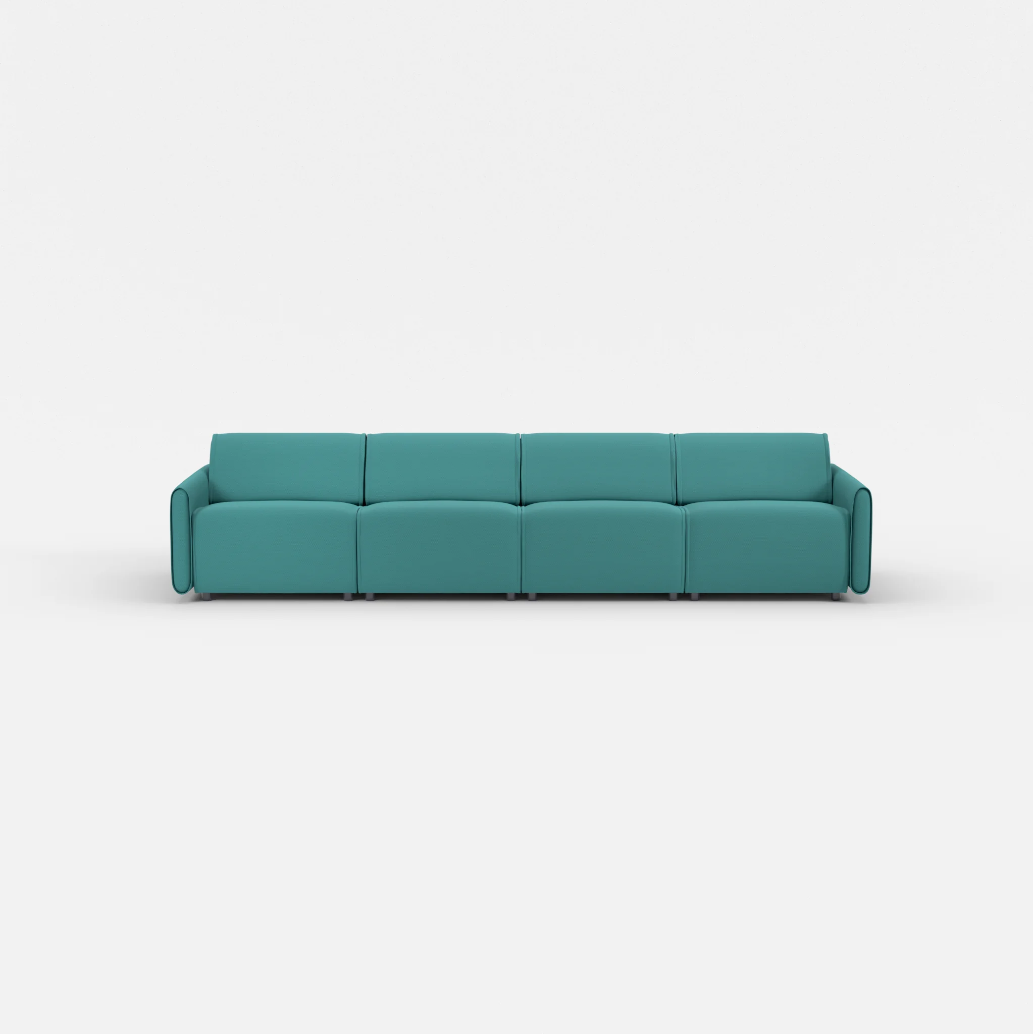 4 Sitzer Sofa Belleform mit schmaler Armlehne 2 novumprisma in Türkis von vorne