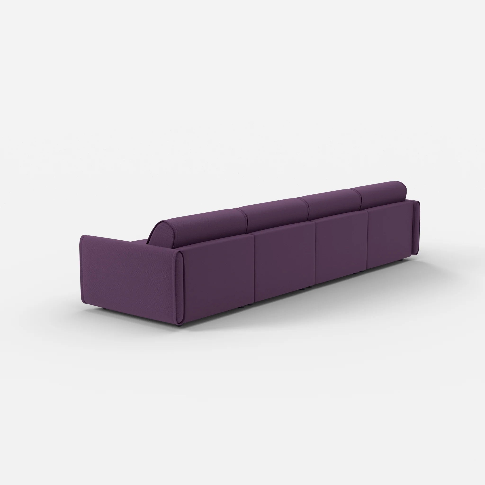 4 Sitzer Sofa Belleform mit schmaler Armlehne 2 novumprune in Violett von hinten