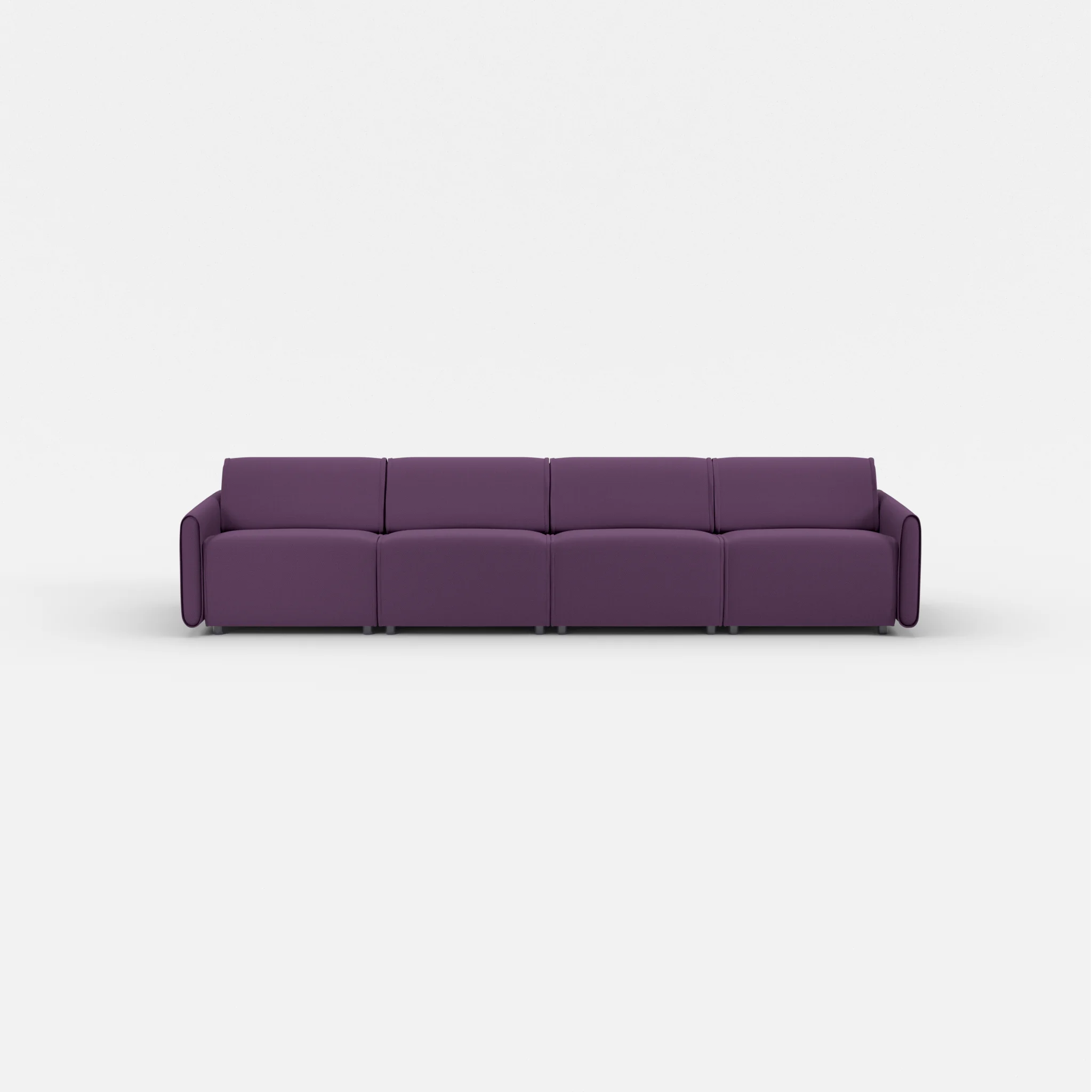 4 Sitzer Sofa Belleform mit schmaler Armlehne 2 novumprune in Violett von vorne