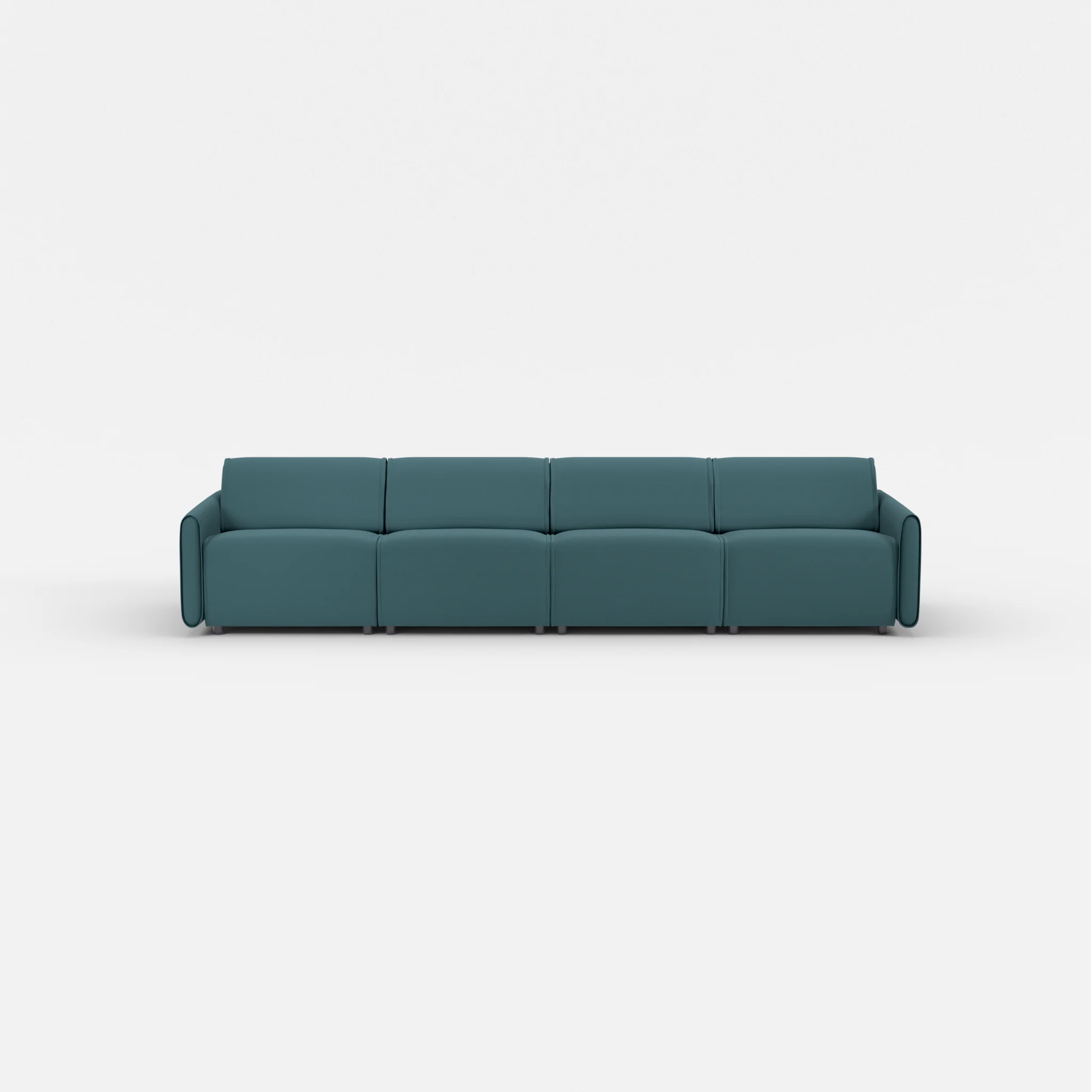 4 Sitzer Sofa Belleform mit schmaler Armlehne 2 novumsamoa in Dunkelblau von vorne
