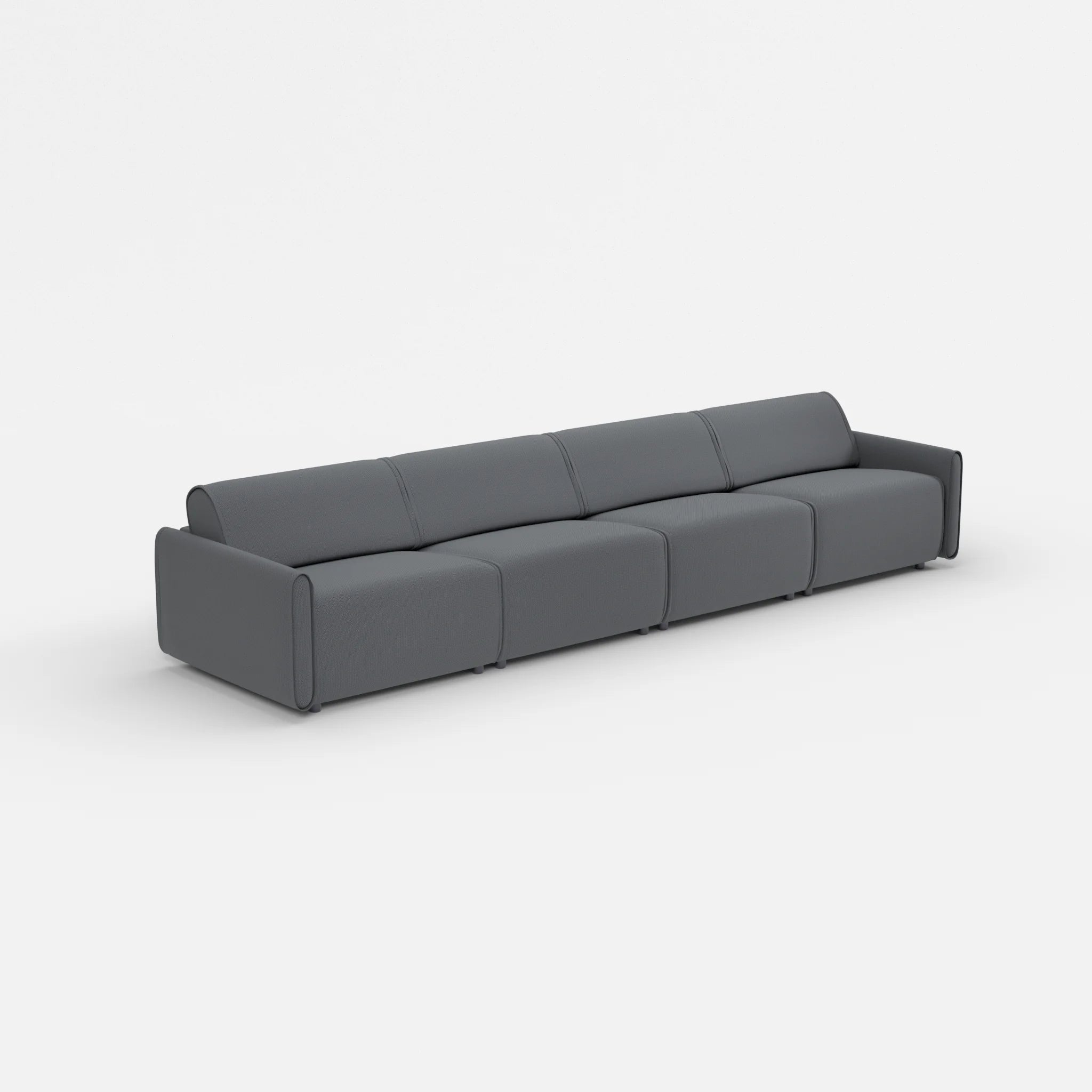 4 Sitzer Sofa Belleform mit schmaler Armlehne 3 credoasphalt in Anthrazit von der Seite