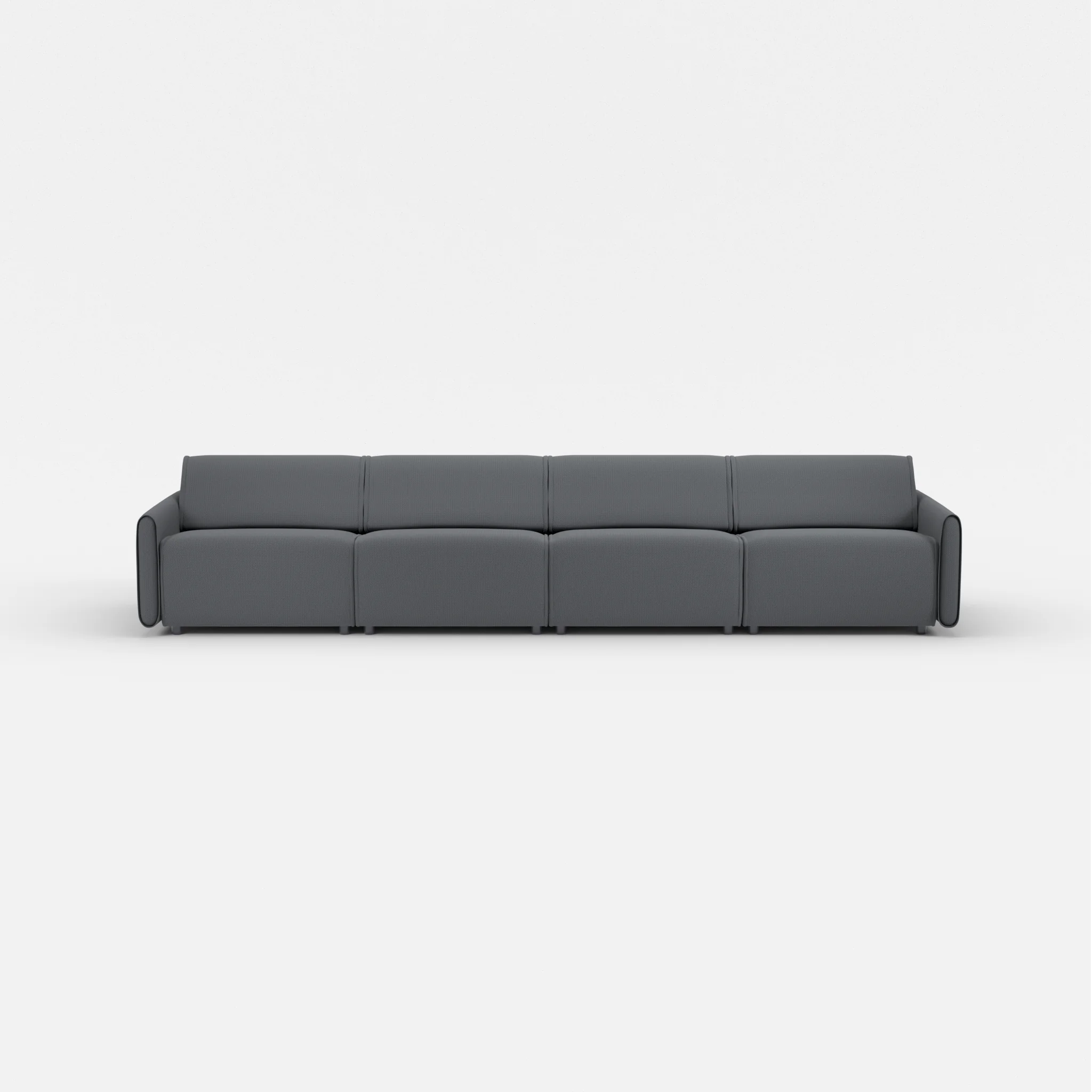 4 Sitzer Sofa Belleform mit schmaler Armlehne 3 credoasphalt in Anthrazit von vorne