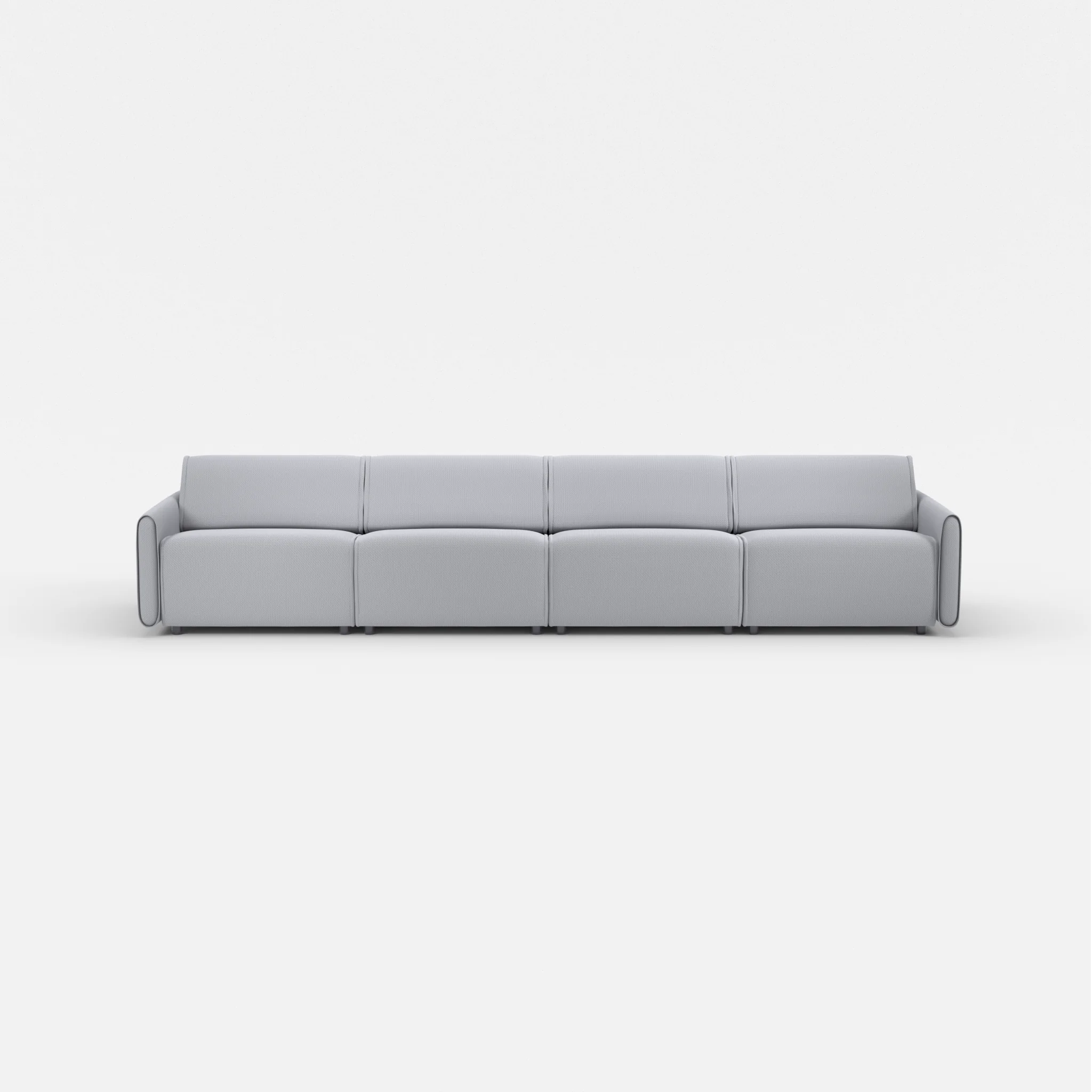 4 Sitzer Sofa Belleform mit schmaler Armlehne 3 credochalk in Hellgrau von vorne