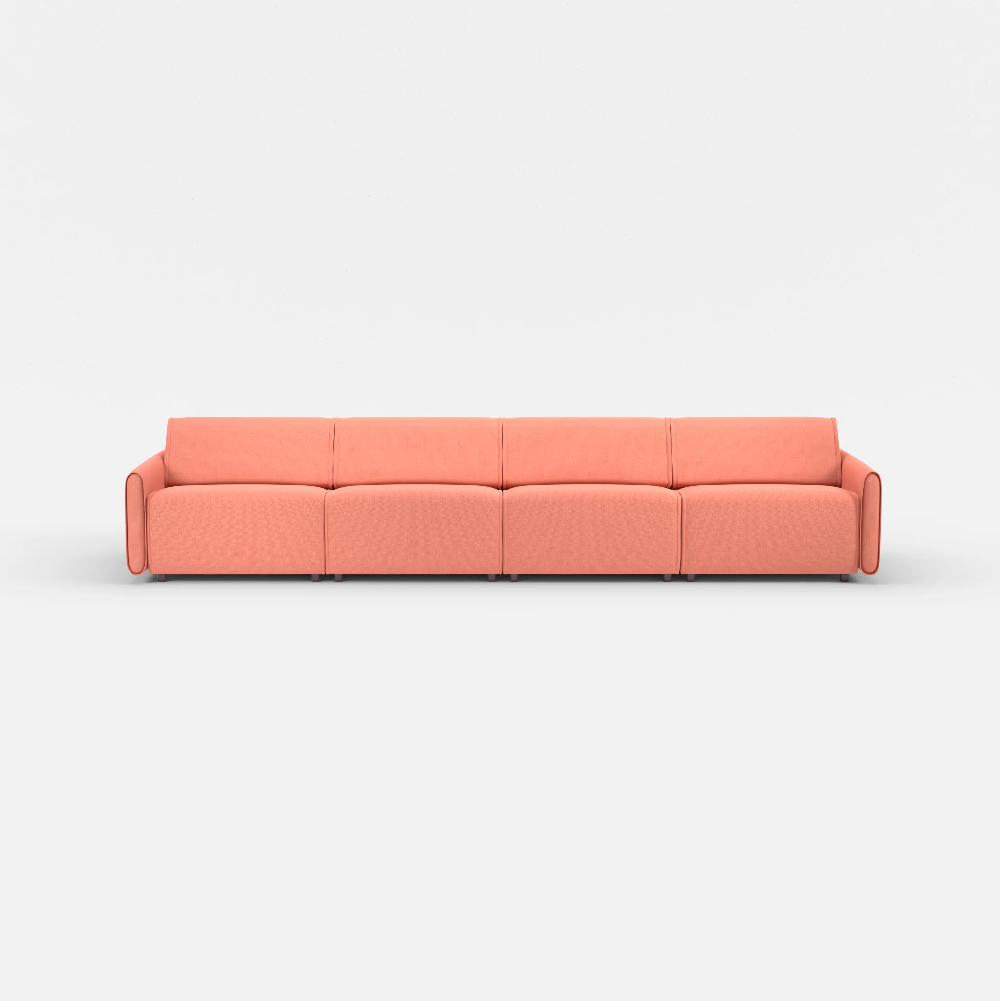 4 Sitzer Sofa Belleform mit schmaler Armlehne 3 credograpefruit in Coral von vorne