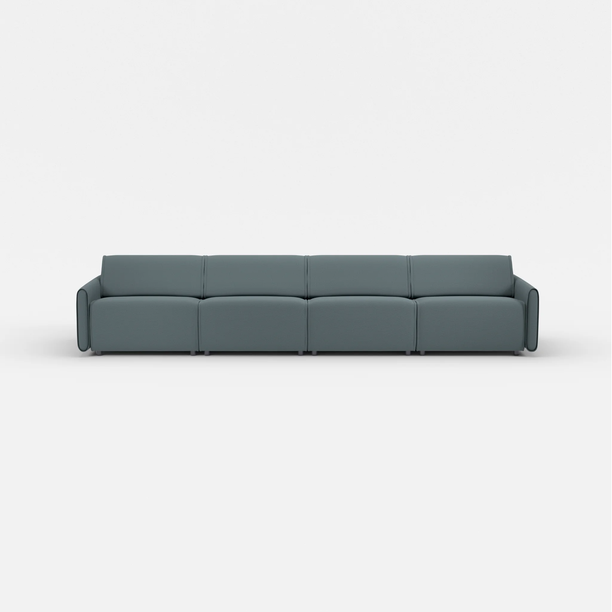 4 Sitzer Sofa Belleform mit schmaler Armlehne 3 credojaspis in Türkis von vorne