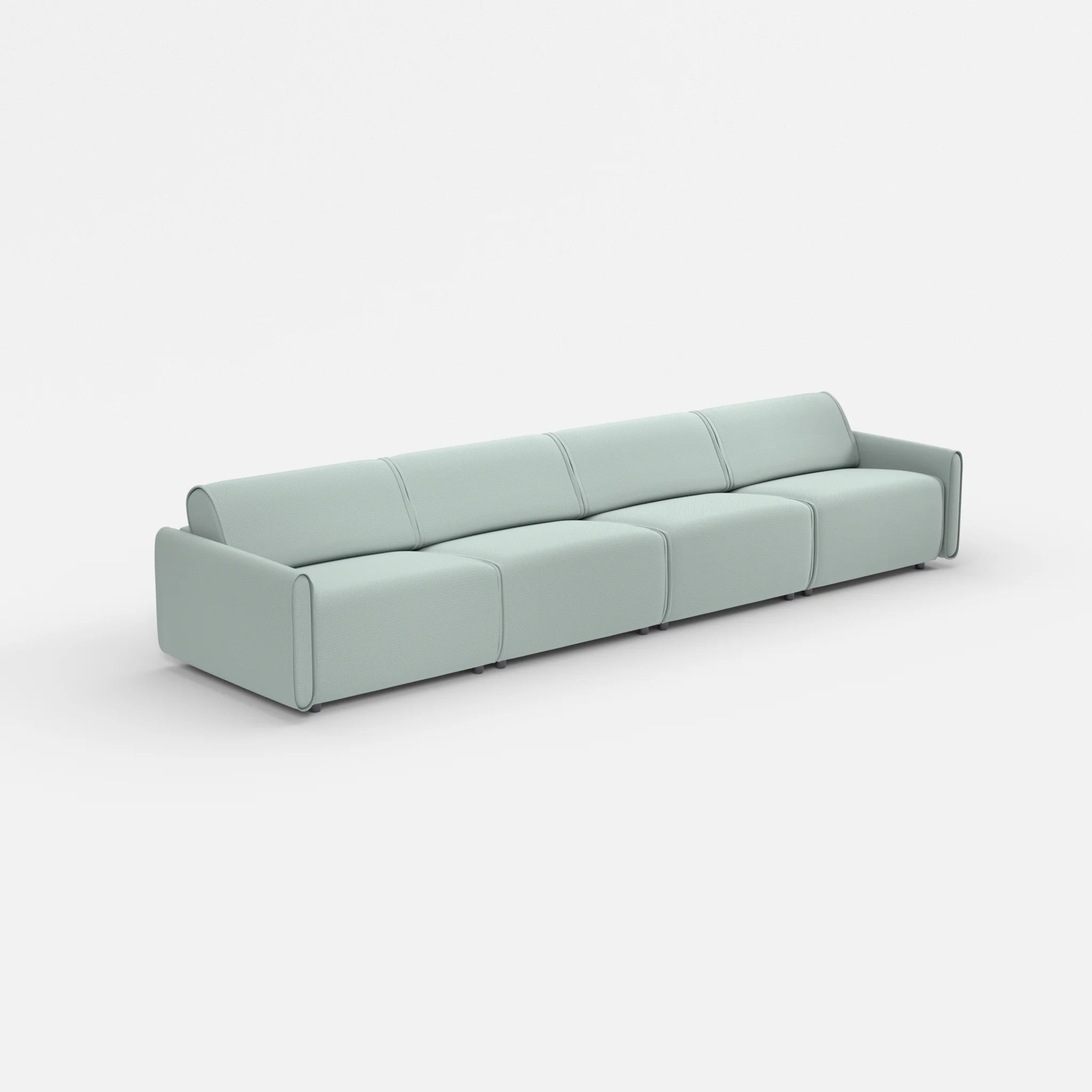 4 Sitzer Sofa Belleform mit schmaler Armlehne 3 credolake in Graublau von der Seite