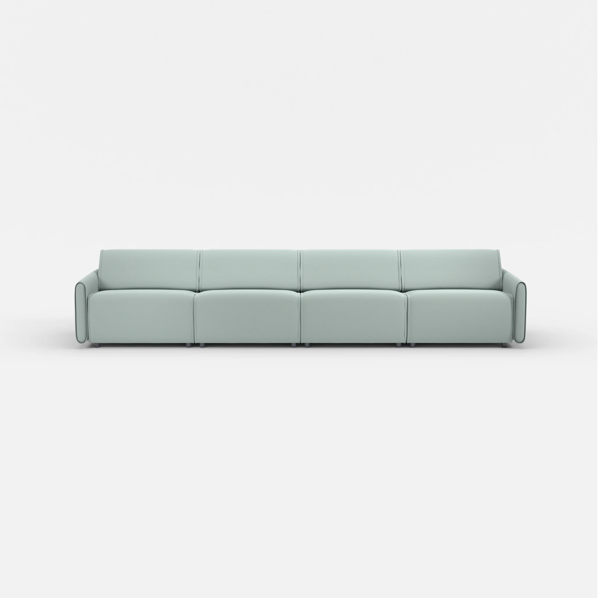 4 Sitzer Sofa Belleform mit schmaler Armlehne 3 credolake in Graublau von vorne