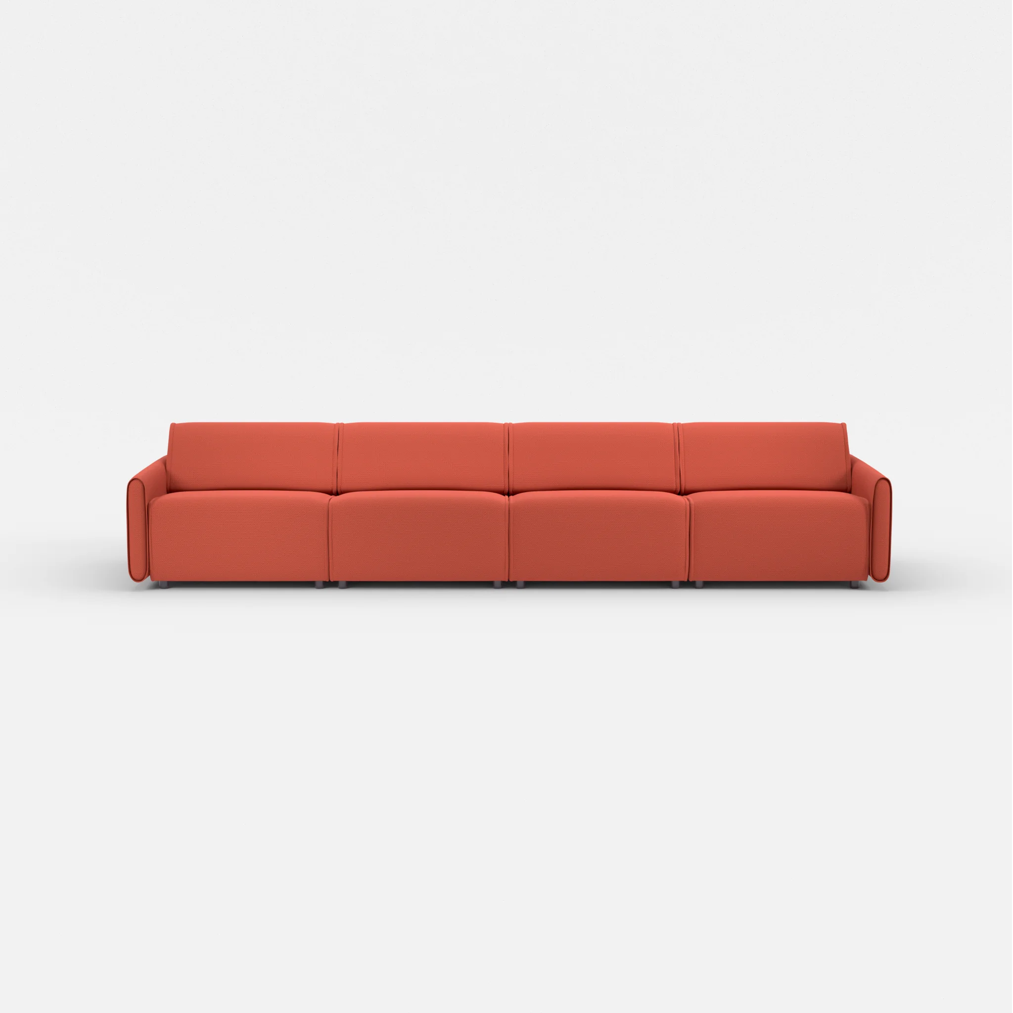 4 Sitzer Sofa Belleform mit schmaler Armlehne 3 credolampion in Rot von vorne