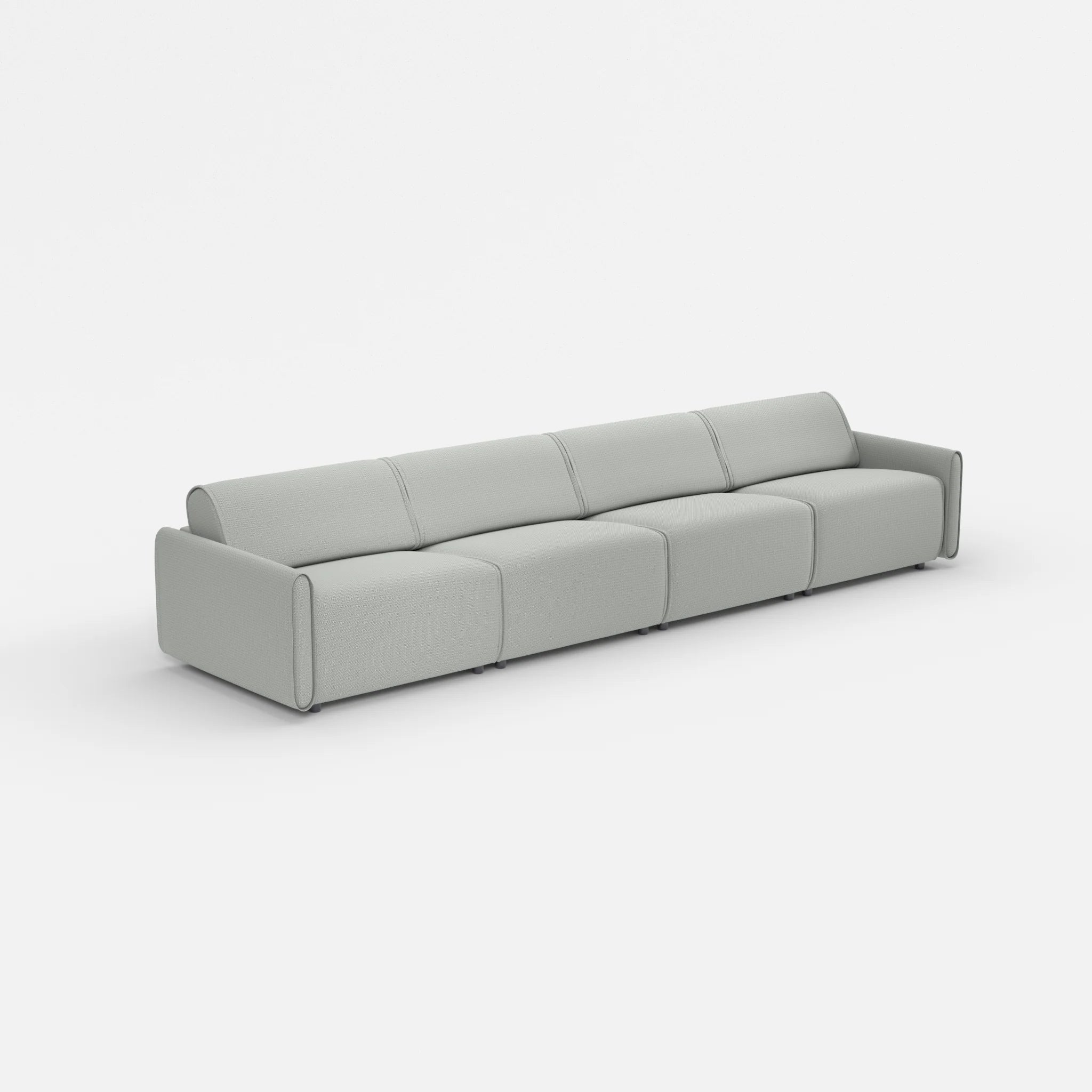 4 Sitzer Sofa Belleform mit schmaler Armlehne 3 credopepper in Dunkelgrau von der Seite