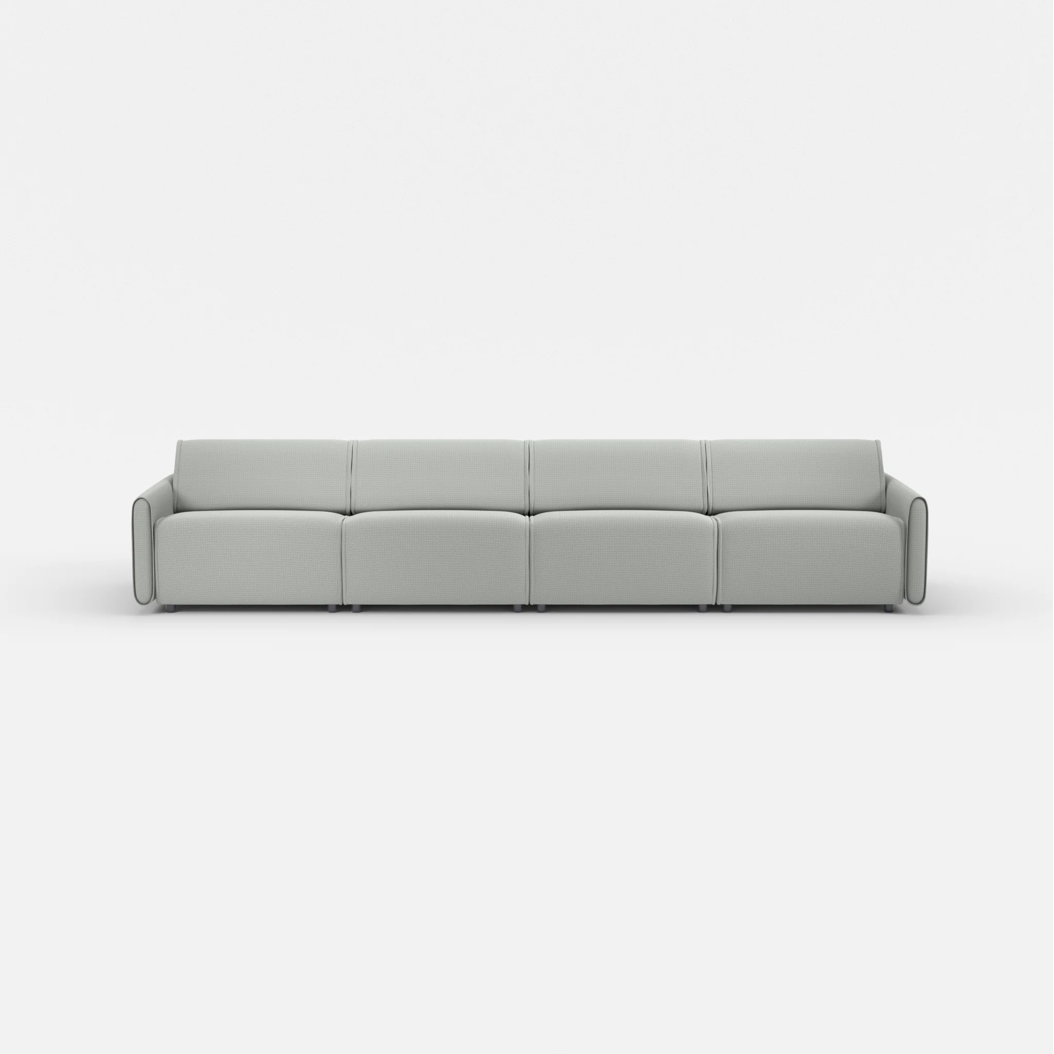 4 Sitzer Sofa Belleform mit schmaler Armlehne 3 credopepper in Dunkelgrau von vorne