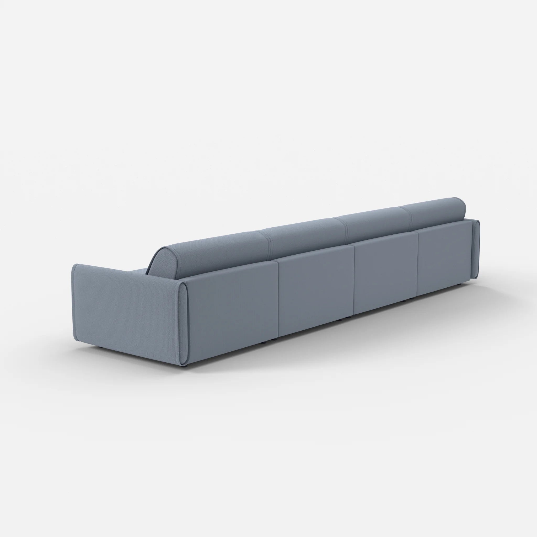4 Sitzer Sofa Belleform mit schmaler Armlehne 3 credosea in Blau von hinten