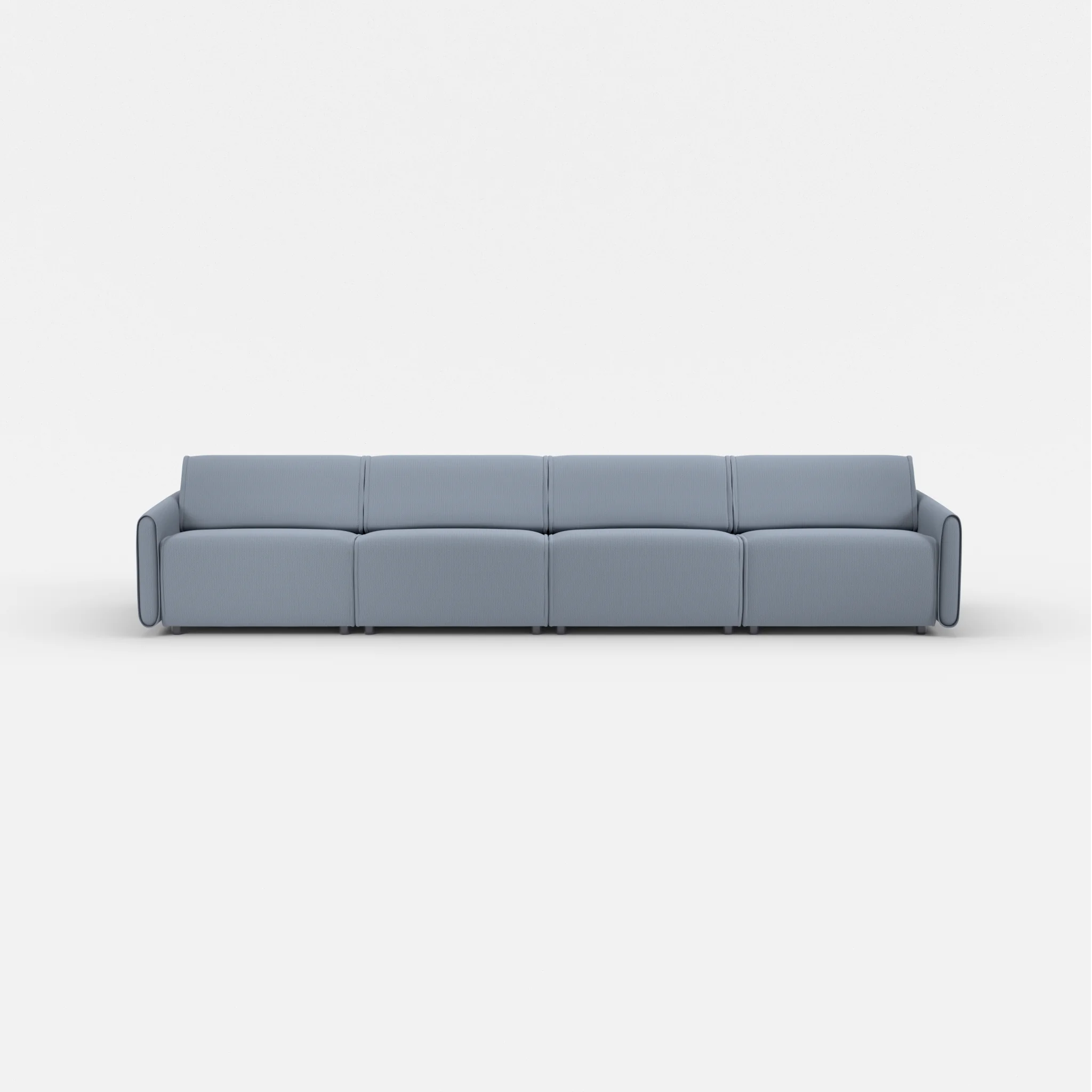 4 Sitzer Sofa Belleform mit schmaler Armlehne 3 credosea in Blau von vorne