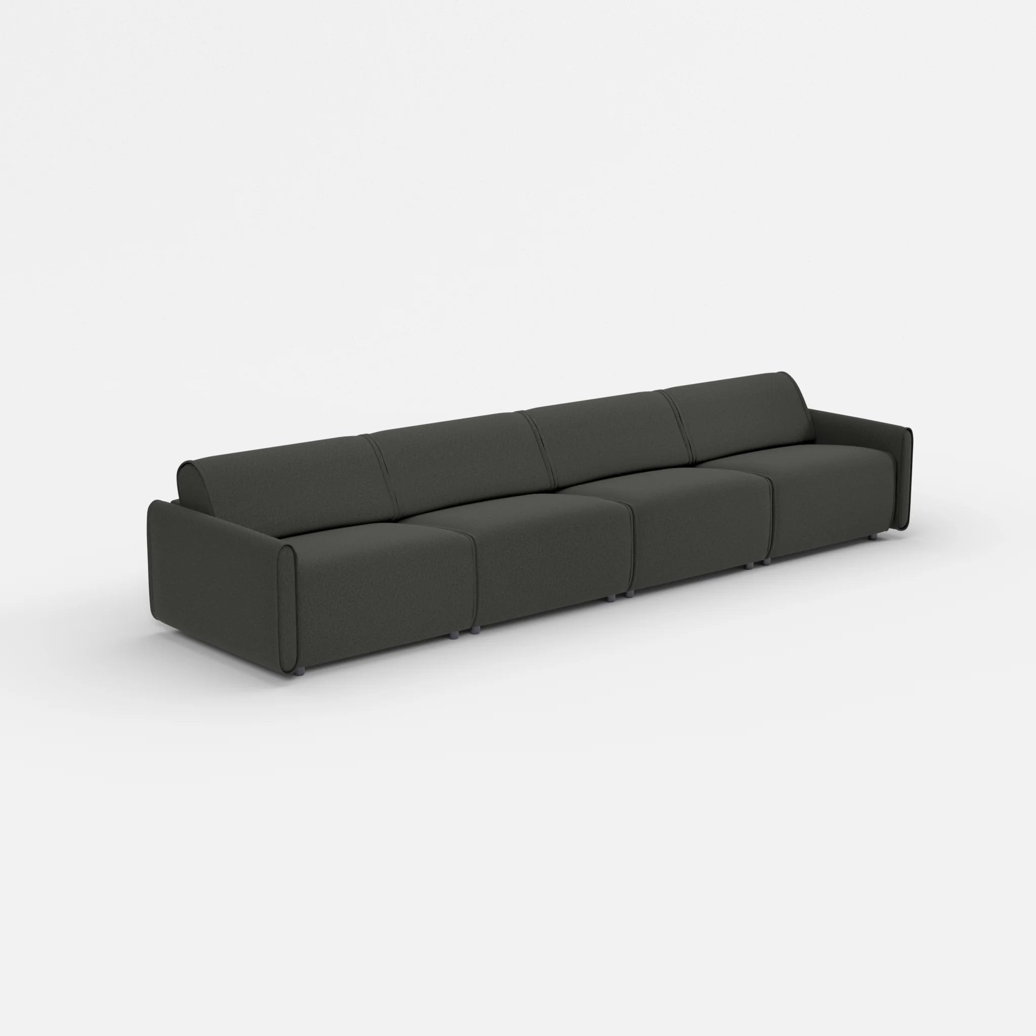 4 Sitzer Sofa Belleform mit schmaler Armlehne 3 dama0002 in Anthrazit von der Seite