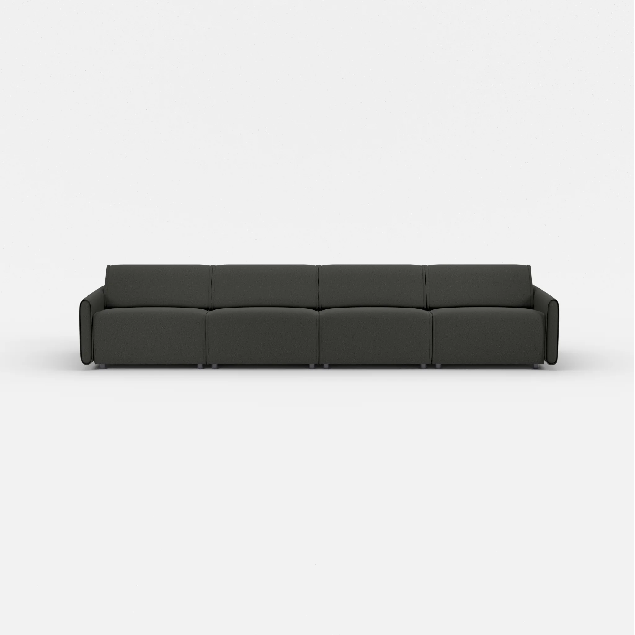 4 Sitzer Sofa Belleform mit schmaler Armlehne 3 dama0002 in Anthrazit von vorne