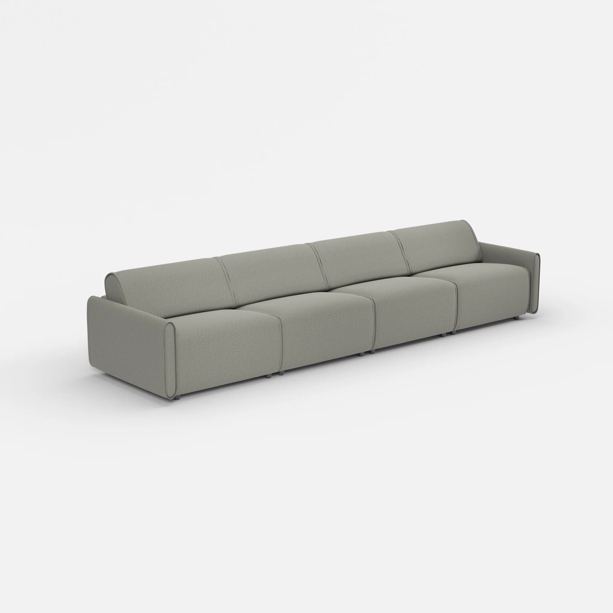4 Sitzer Sofa Belleform mit schmaler Armlehne 3 dama0003 in Mittelgrau von der Seite