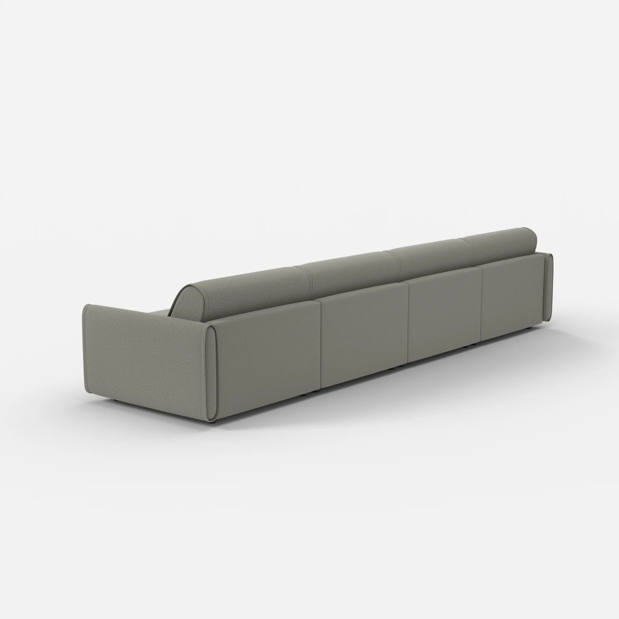 4 Sitzer Sofa Belleform mit schmaler Armlehne 3 dama0003 in Mittelgrau von hinten