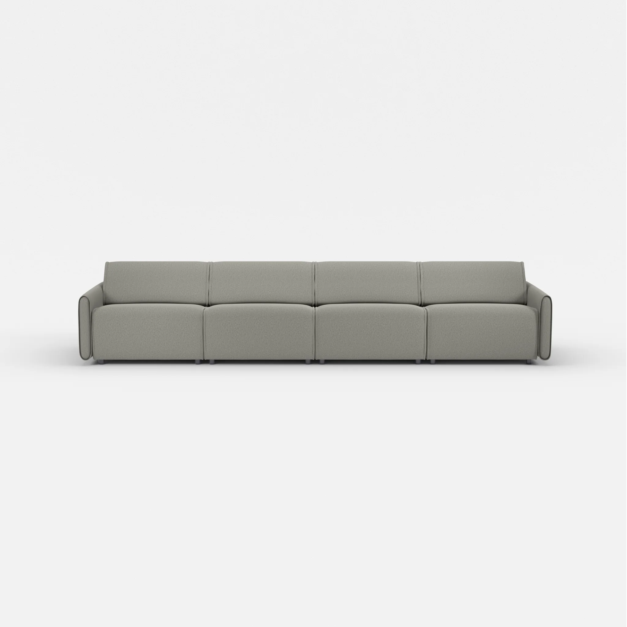 4 Sitzer Sofa Belleform mit schmaler Armlehne 3 dama0003 in Mittelgrau von vorne