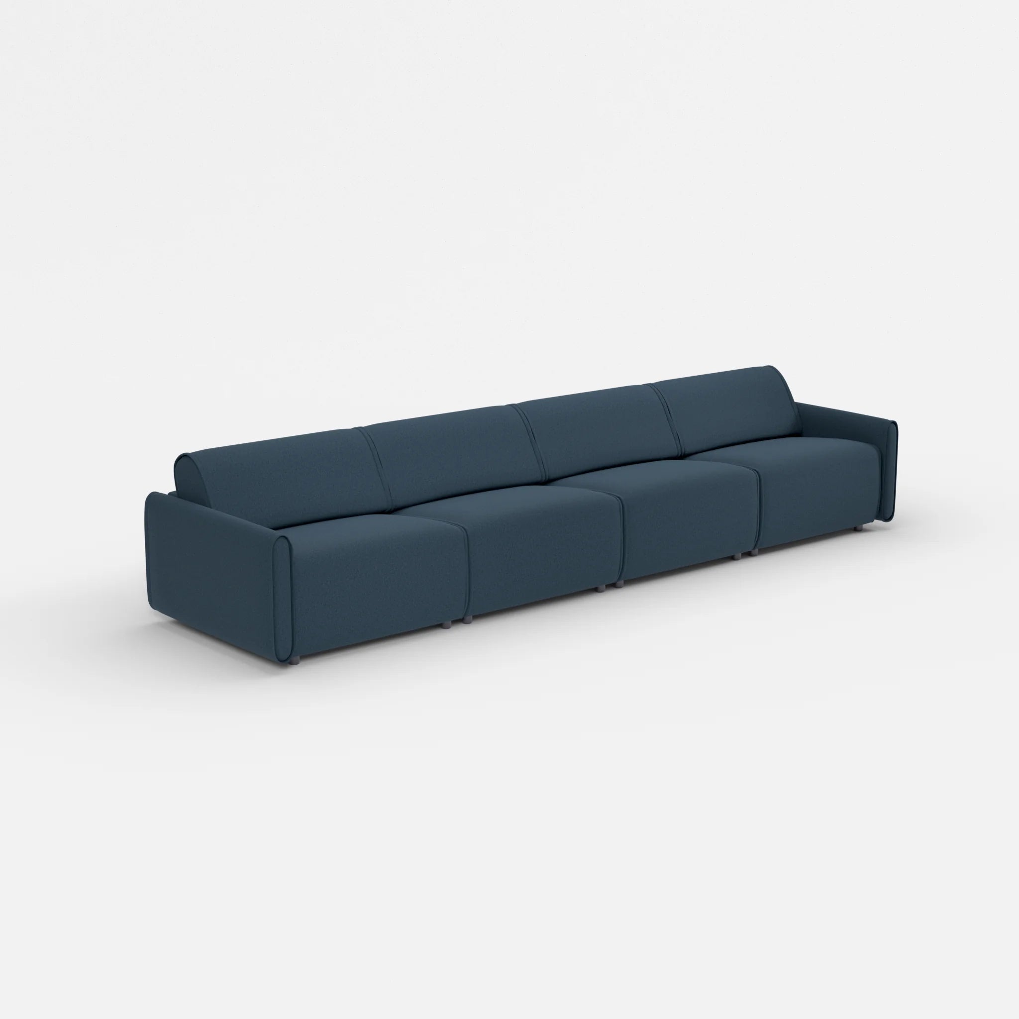 4 Sitzer Sofa Belleform mit schmaler Armlehne 3 dama0014 in Dunkelblau von der Seite