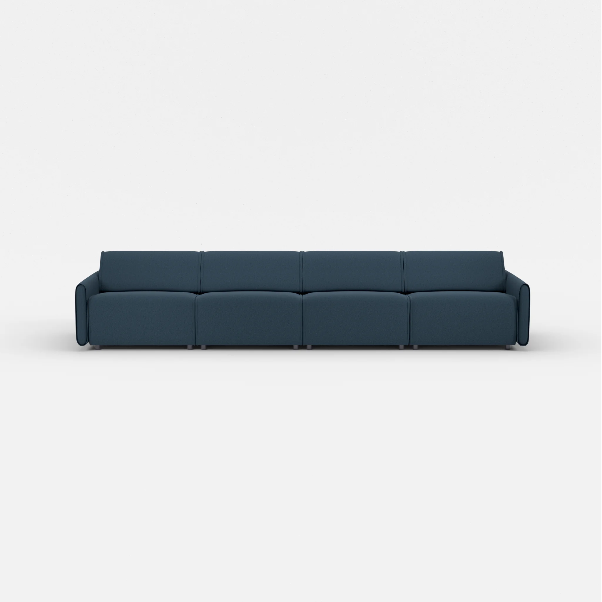 4 Sitzer Sofa Belleform mit schmaler Armlehne 3 dama0014 in Dunkelblau von vorne