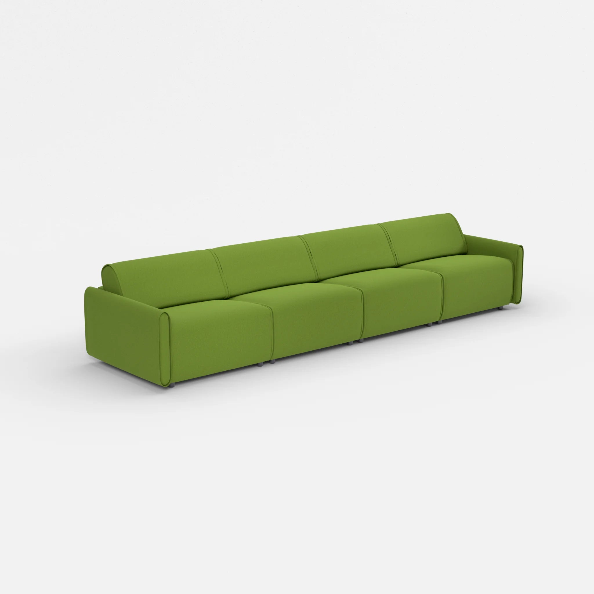 4 Sitzer Sofa Belleform mit schmaler Armlehne 3 dama0027 in Grün von der Seite