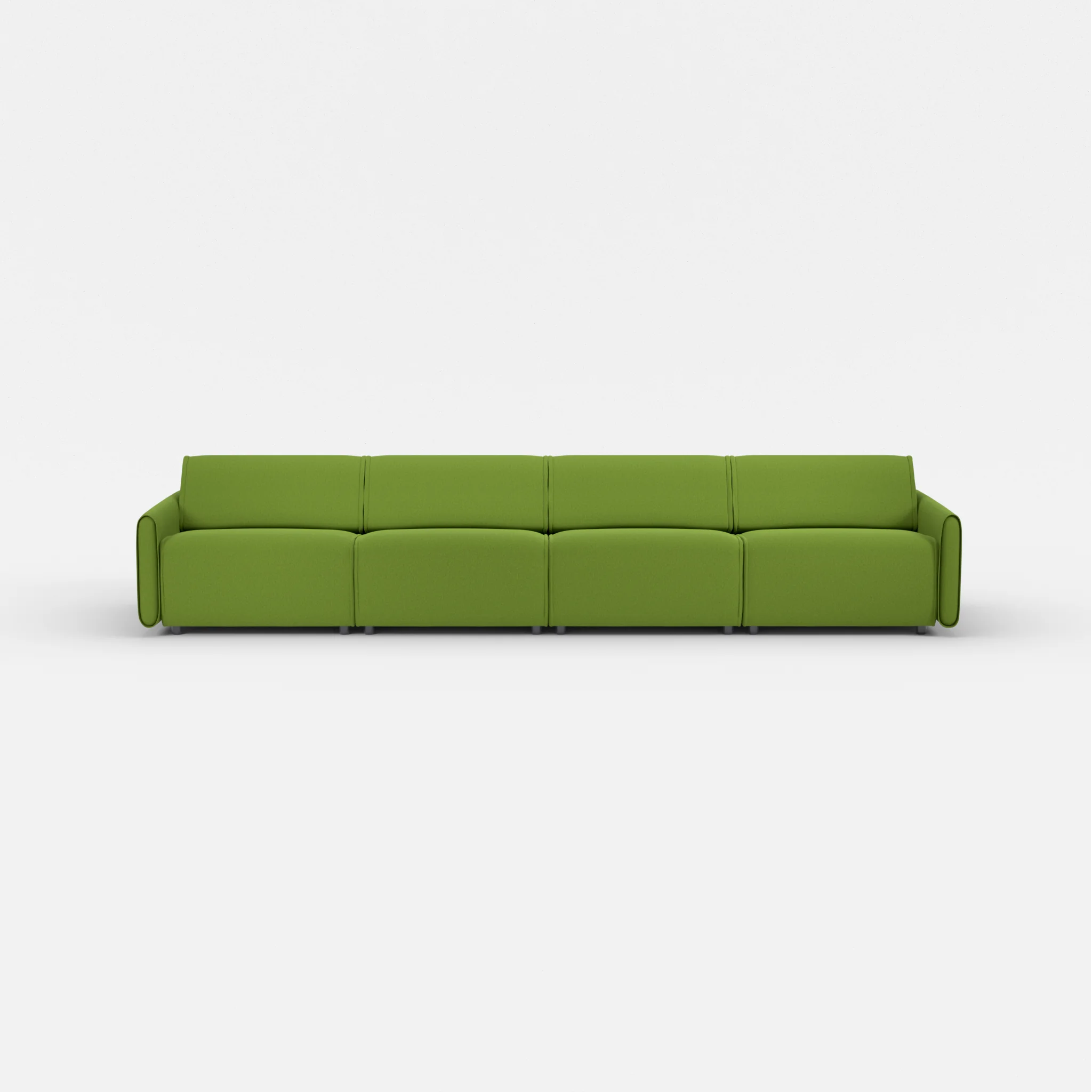 4 Sitzer Sofa Belleform mit schmaler Armlehne 3 dama0027 in Grün von vorne
