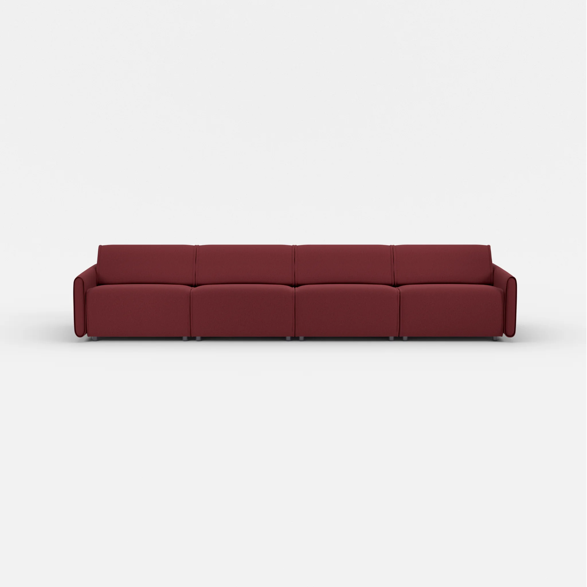 4 Sitzer Sofa Belleform mit schmaler Armlehne 3 dama0034 in Bordeaux von vorne
