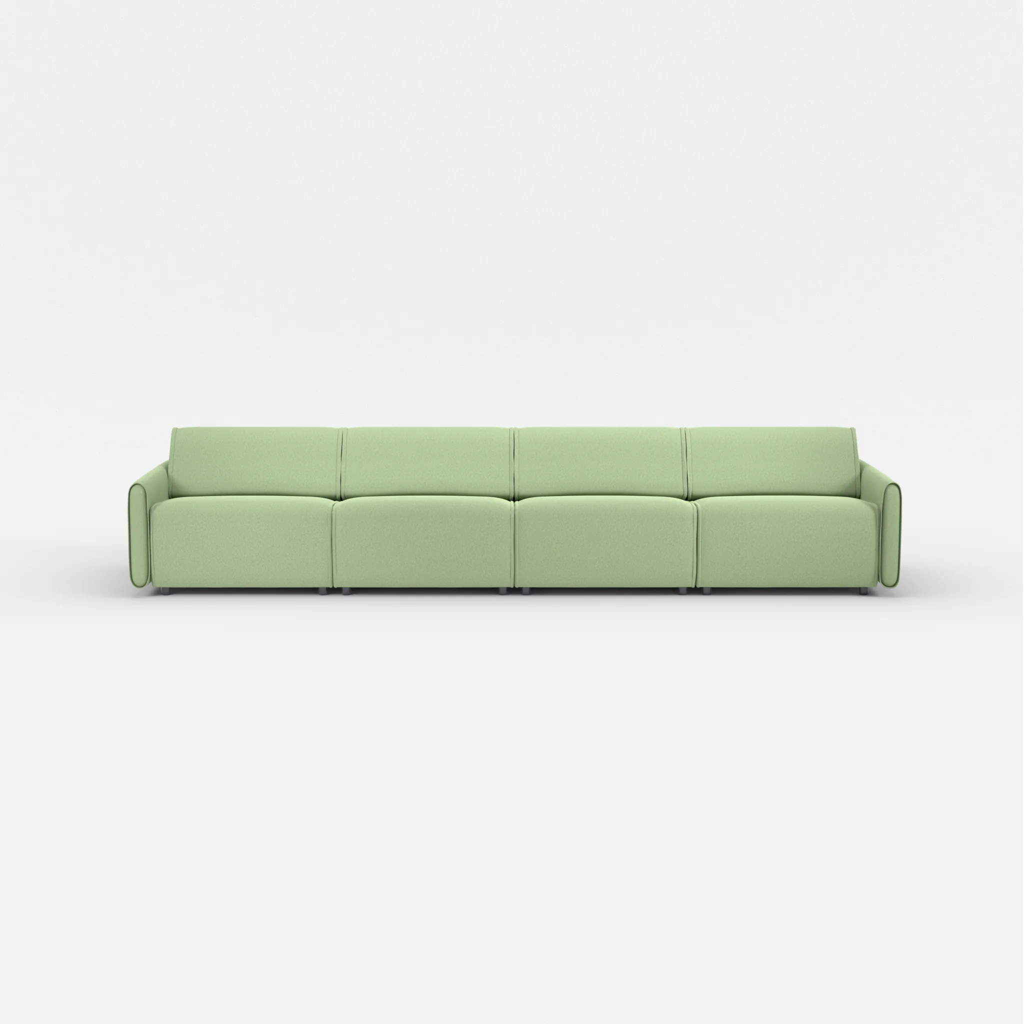 4 Sitzer Sofa Belleform mit schmaler Armlehne 3 dama0042 in Hellgrün von vorne