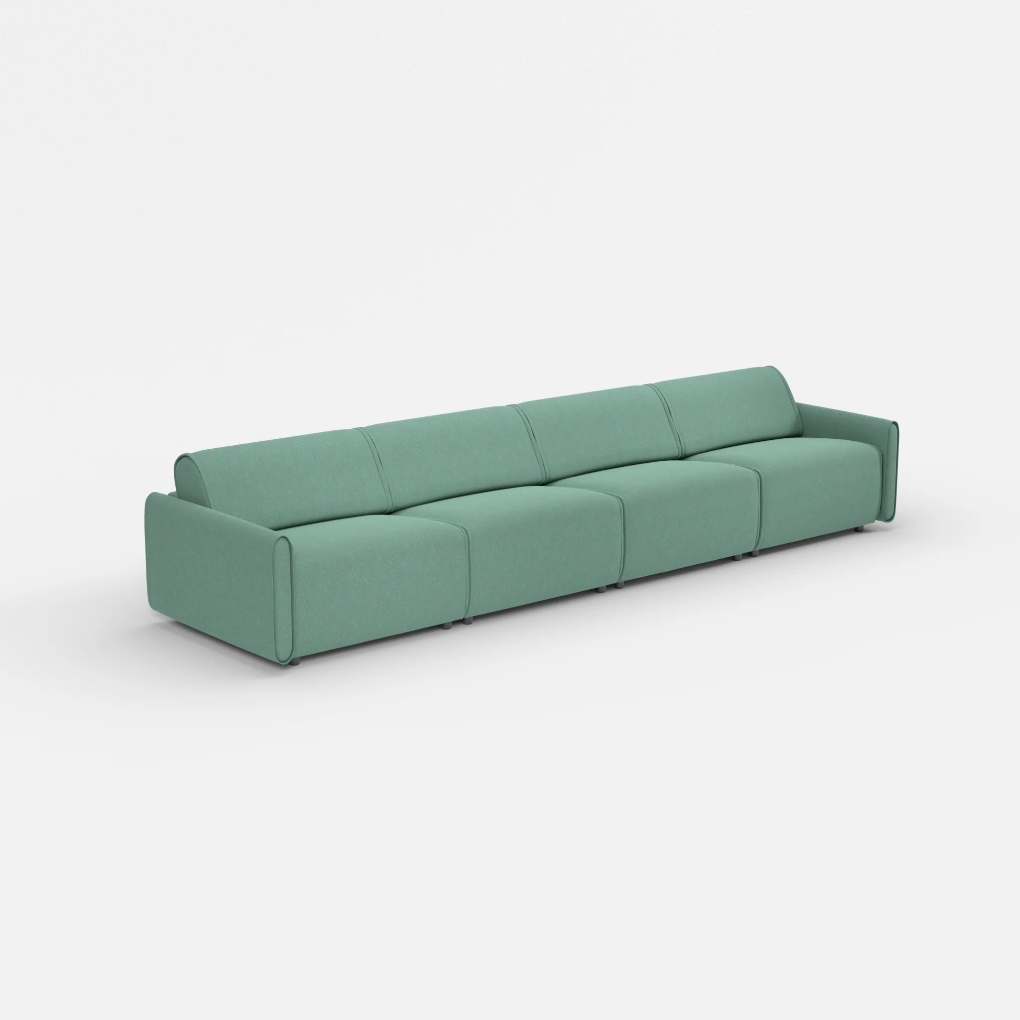 4 Sitzer Sofa Belleform mit schmaler Armlehne 3 dama0045 in Türkis von der Seite