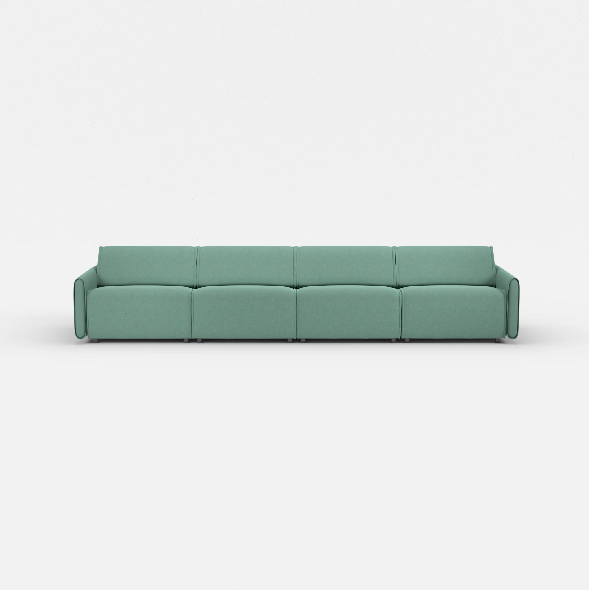 4 Sitzer Sofa Belleform mit schmaler Armlehne 3 dama0045 in Türkis von vorne