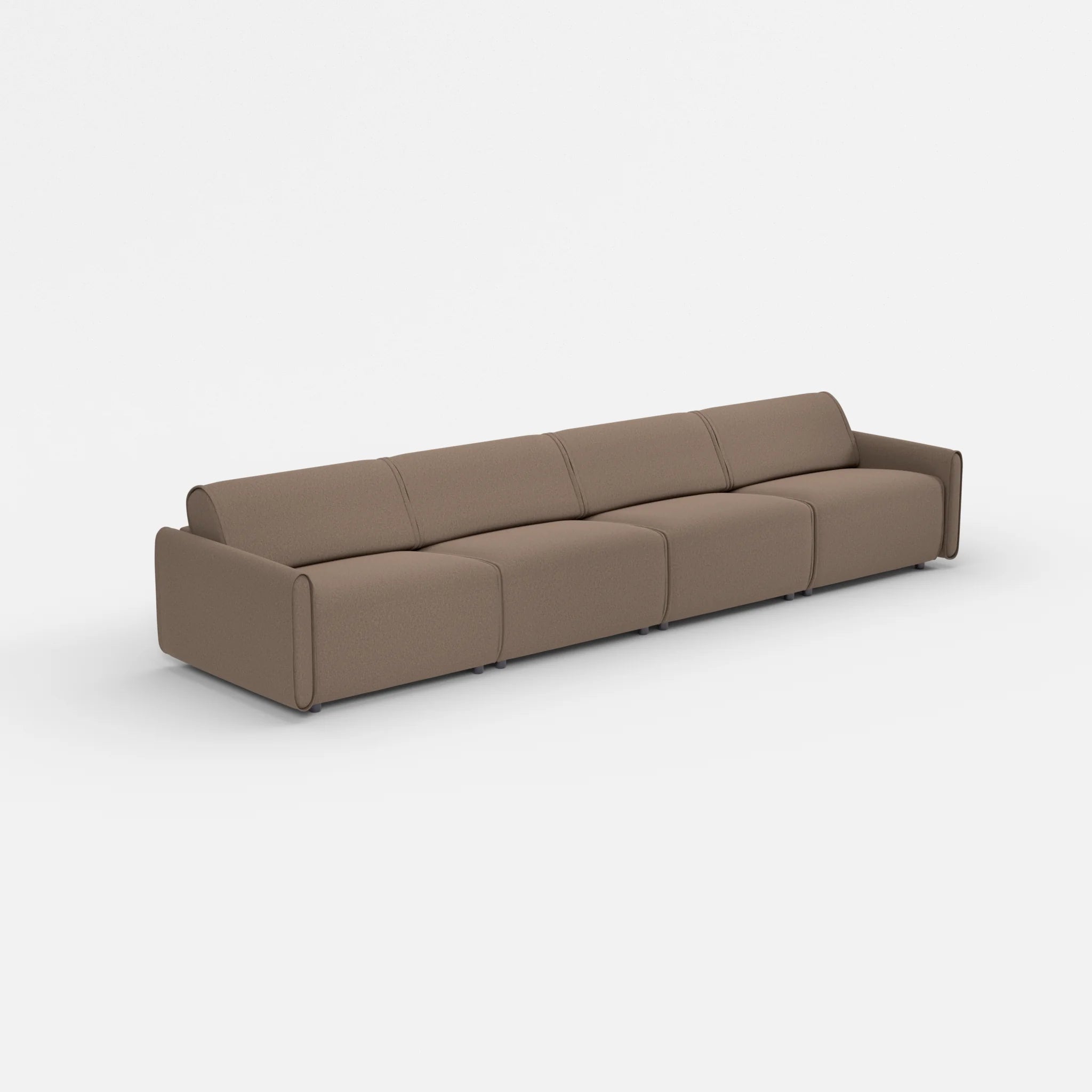 4 Sitzer Sofa Belleform mit schmaler Armlehne 3 dama0051 in Braun von der Seite