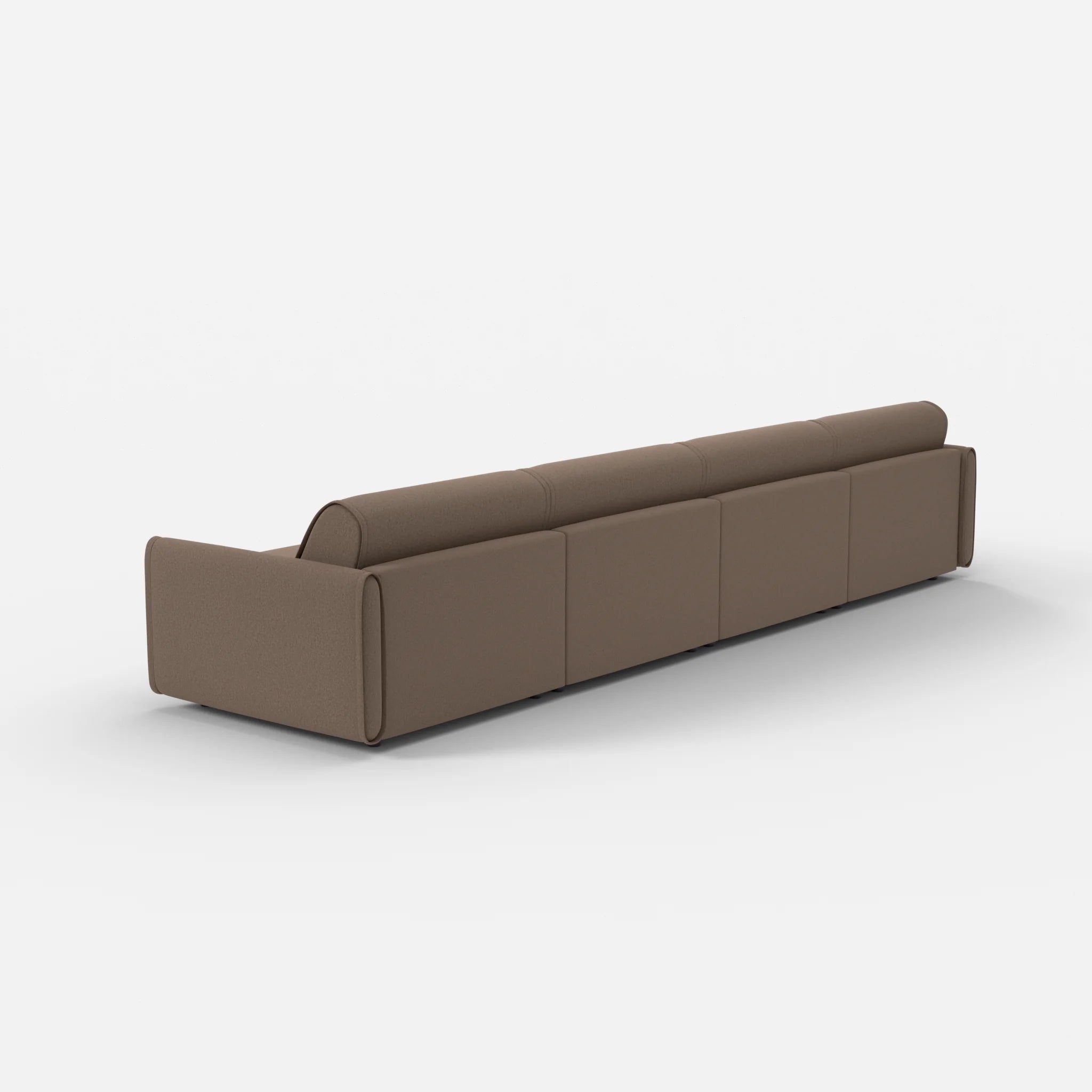 4 Sitzer Sofa Belleform mit schmaler Armlehne 3 dama0051 in Braun von hinten