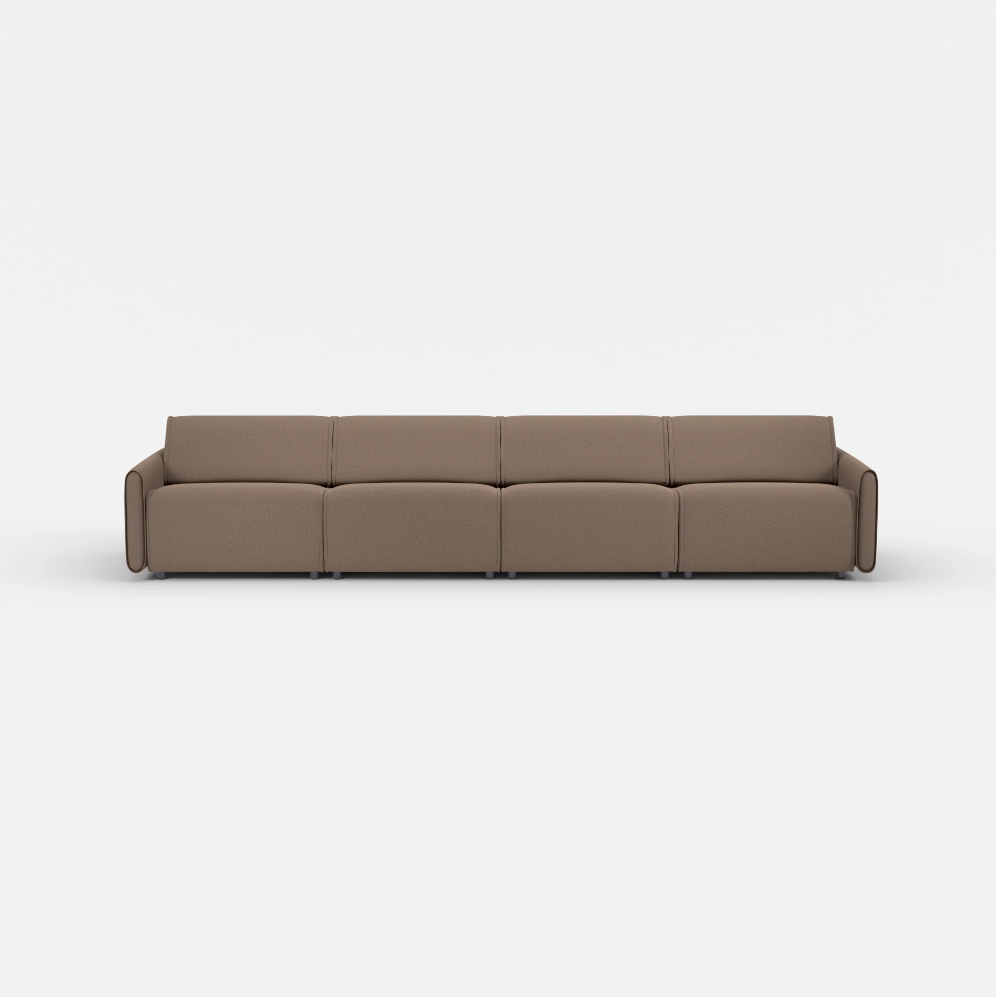 4 Sitzer Sofa Belleform mit schmaler Armlehne 3 dama0051 in Braun von vorne