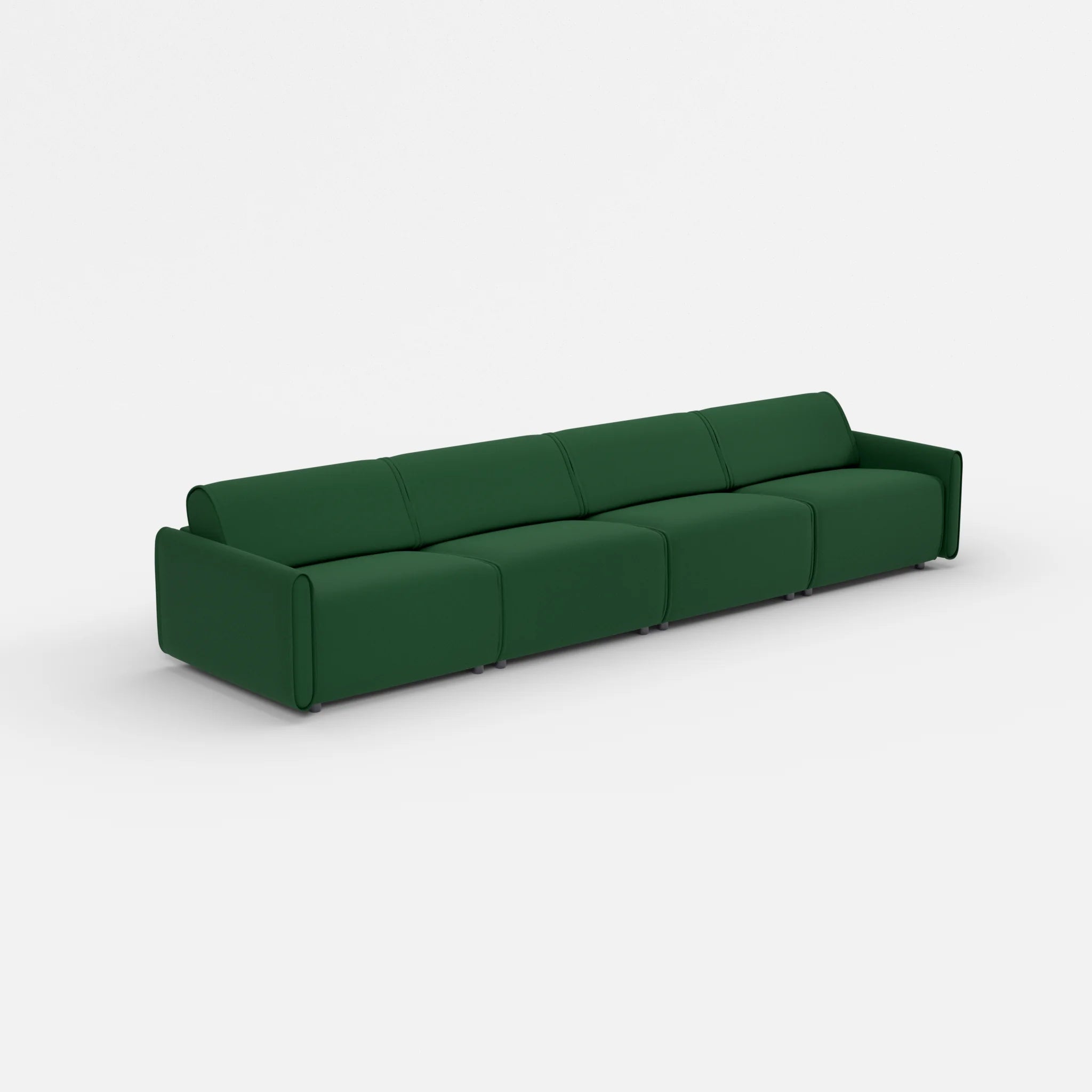 4 Sitzer Sofa Belleform mit schmaler Armlehne 3 dama0052 in Dunkelgrün von der Seite