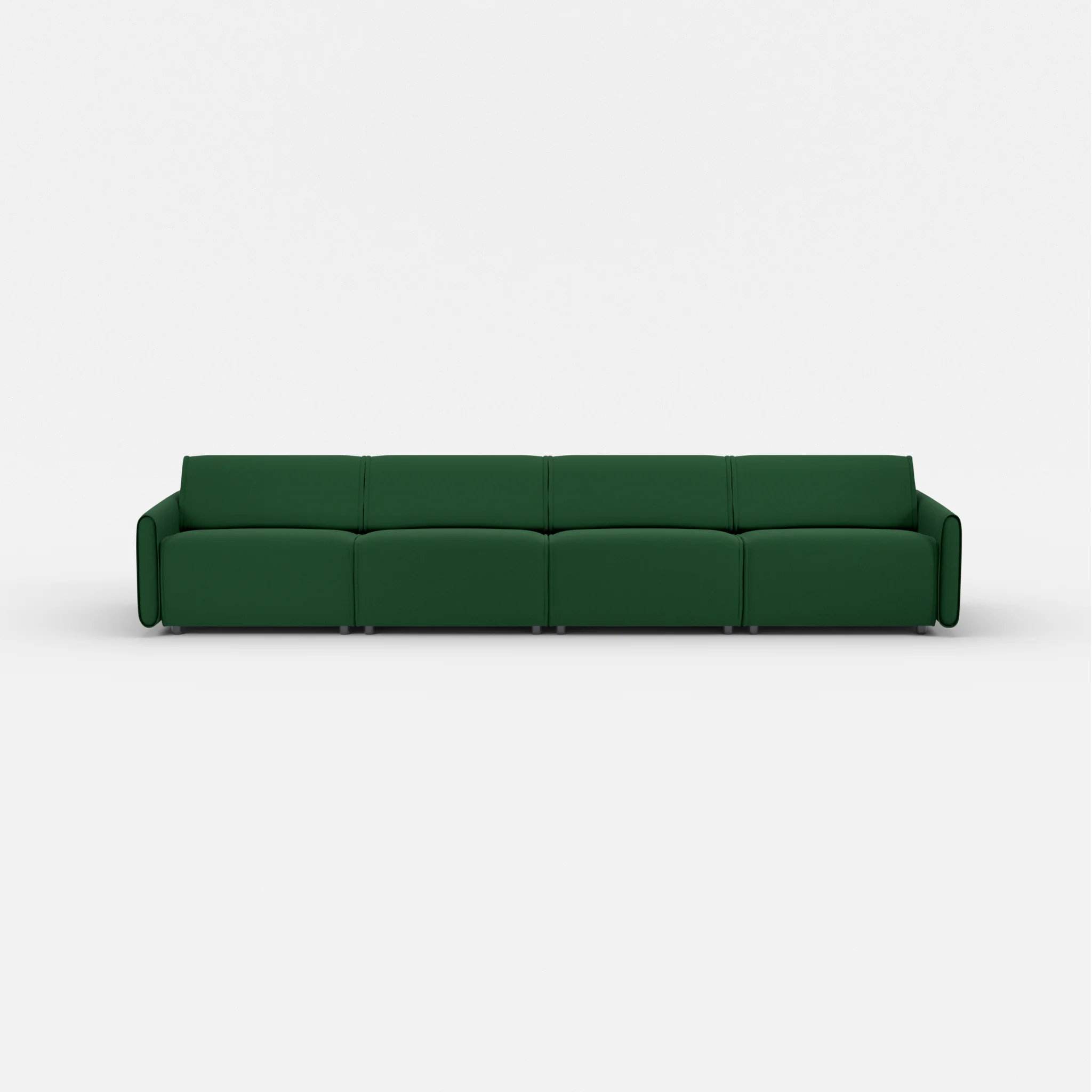 4 Sitzer Sofa Belleform mit schmaler Armlehne 3 dama0052 in Dunkelgrün von vorne