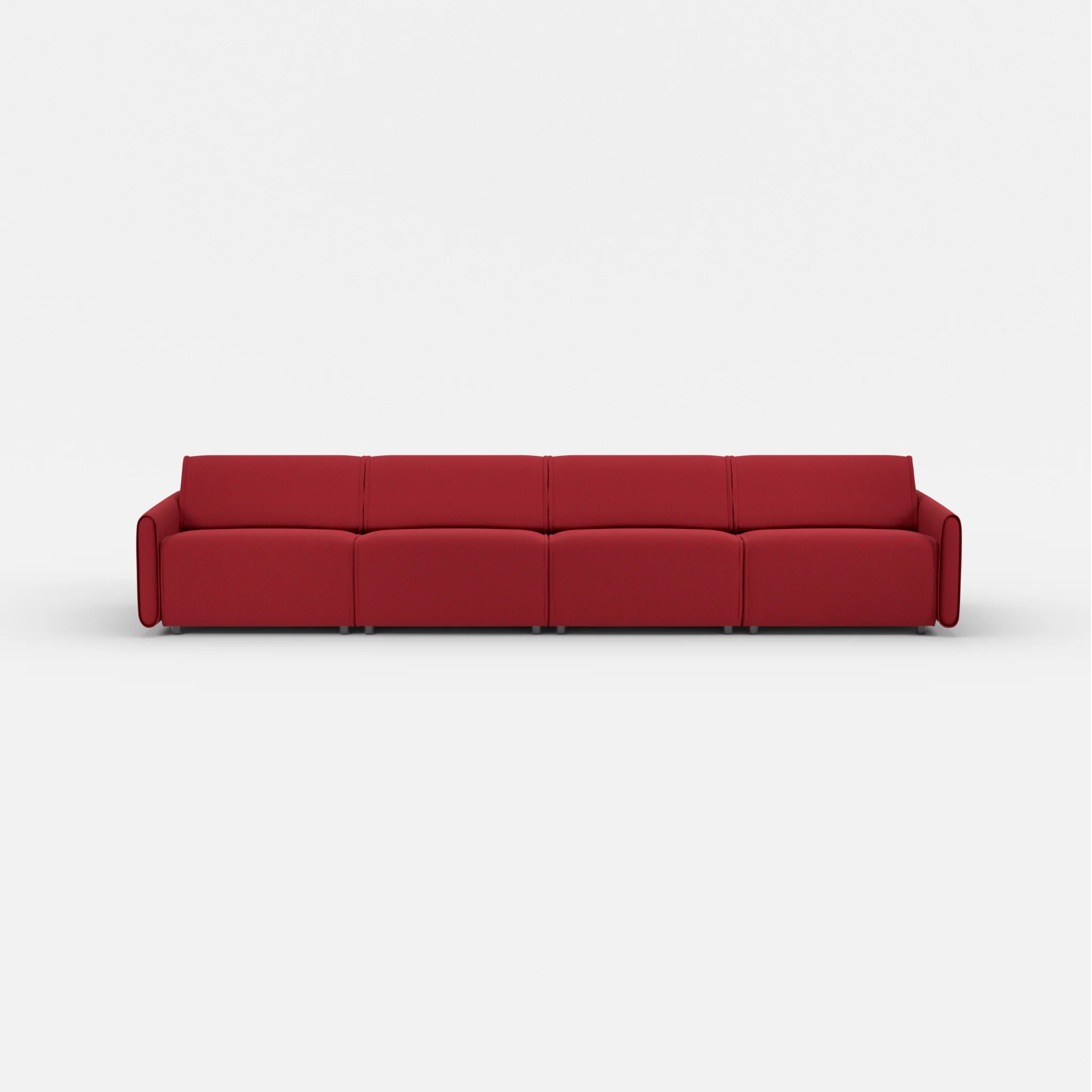 4 Sitzer Sofa Belleform mit schmaler Armlehne 3 dama0053 in Rot von vorne