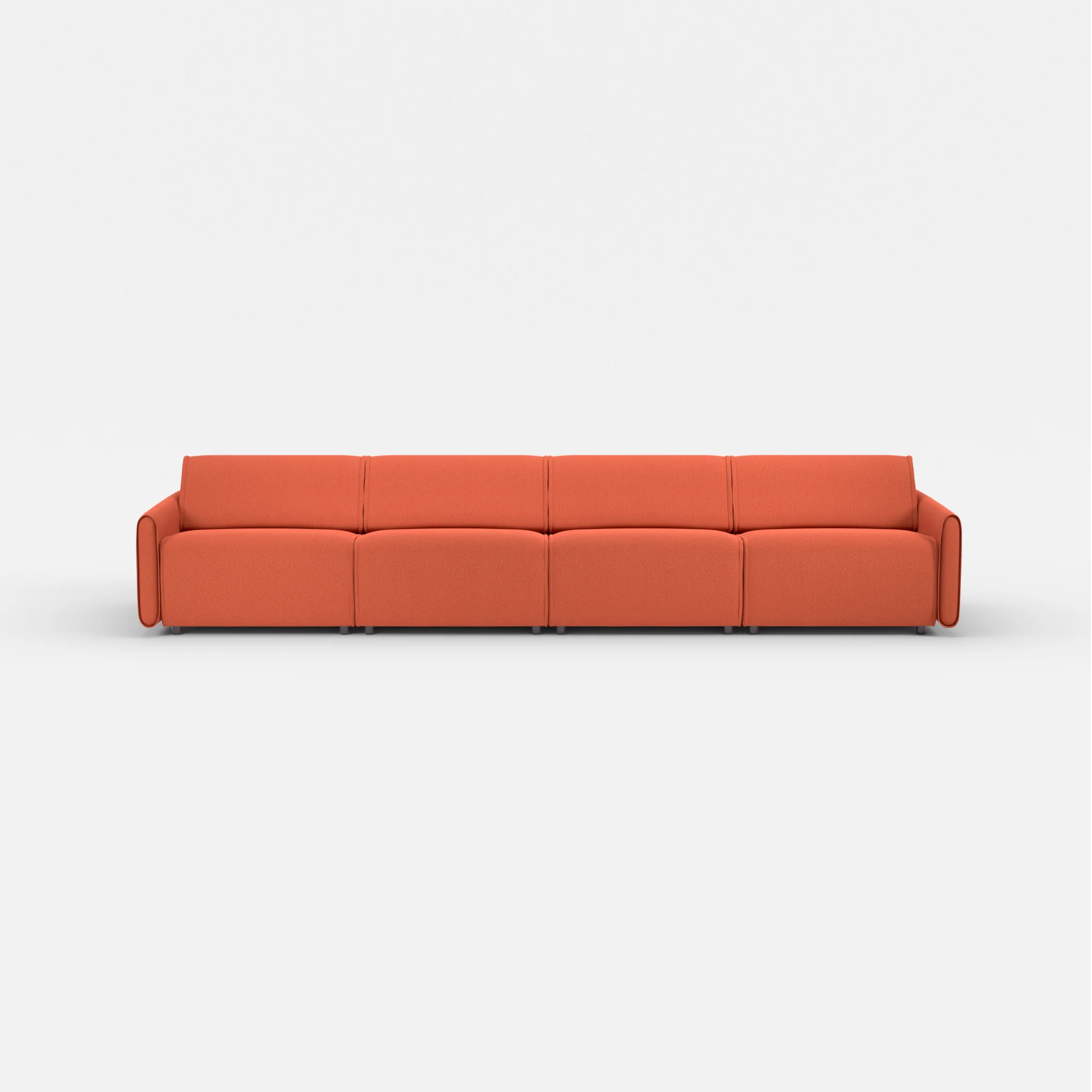 4 Sitzer Sofa Belleform mit schmaler Armlehne 3 dama0062 in Orange von vorne