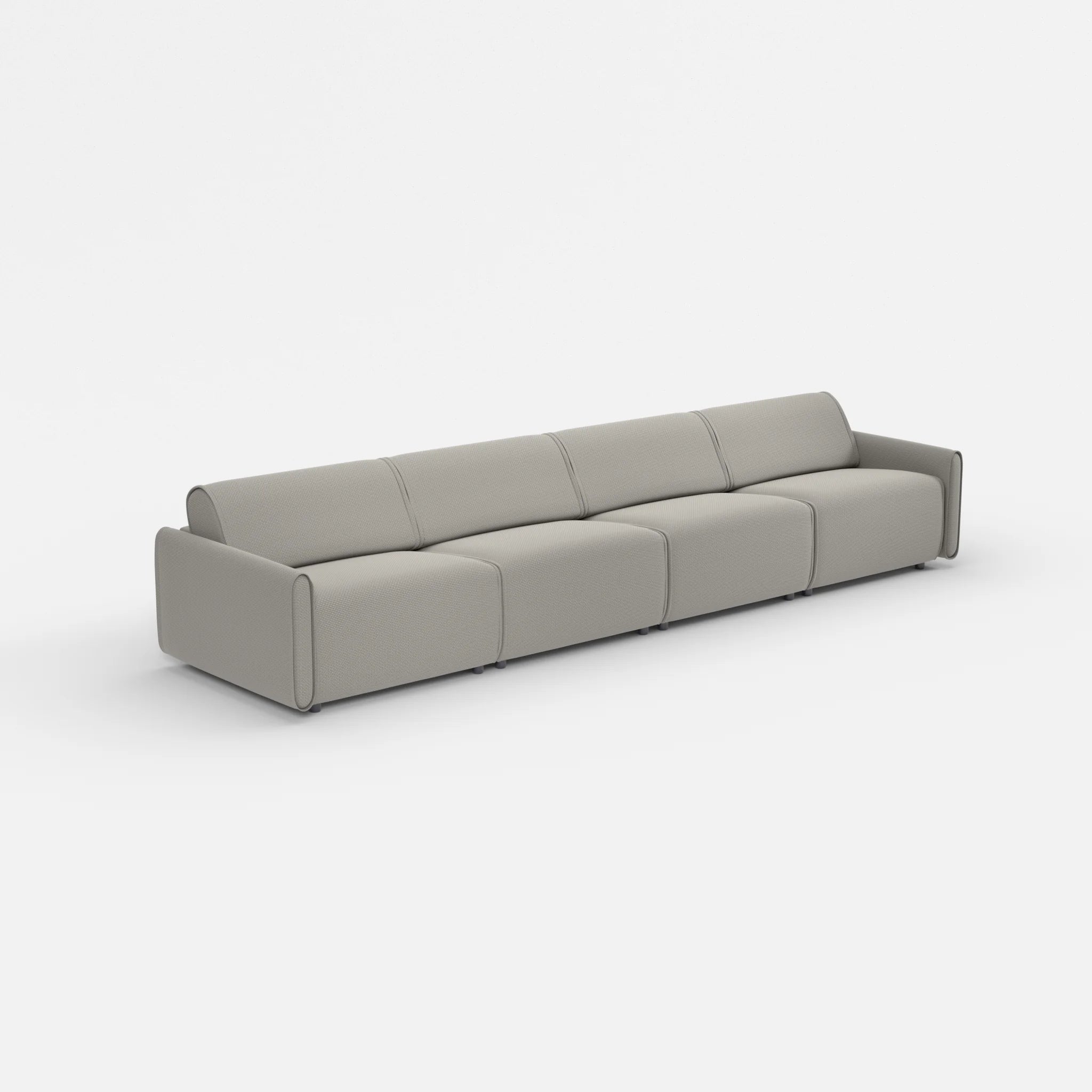 4 Sitzer Sofa Belleform mit schmaler Armlehne 3 nabucco1003 in Hellgrau von der Seite