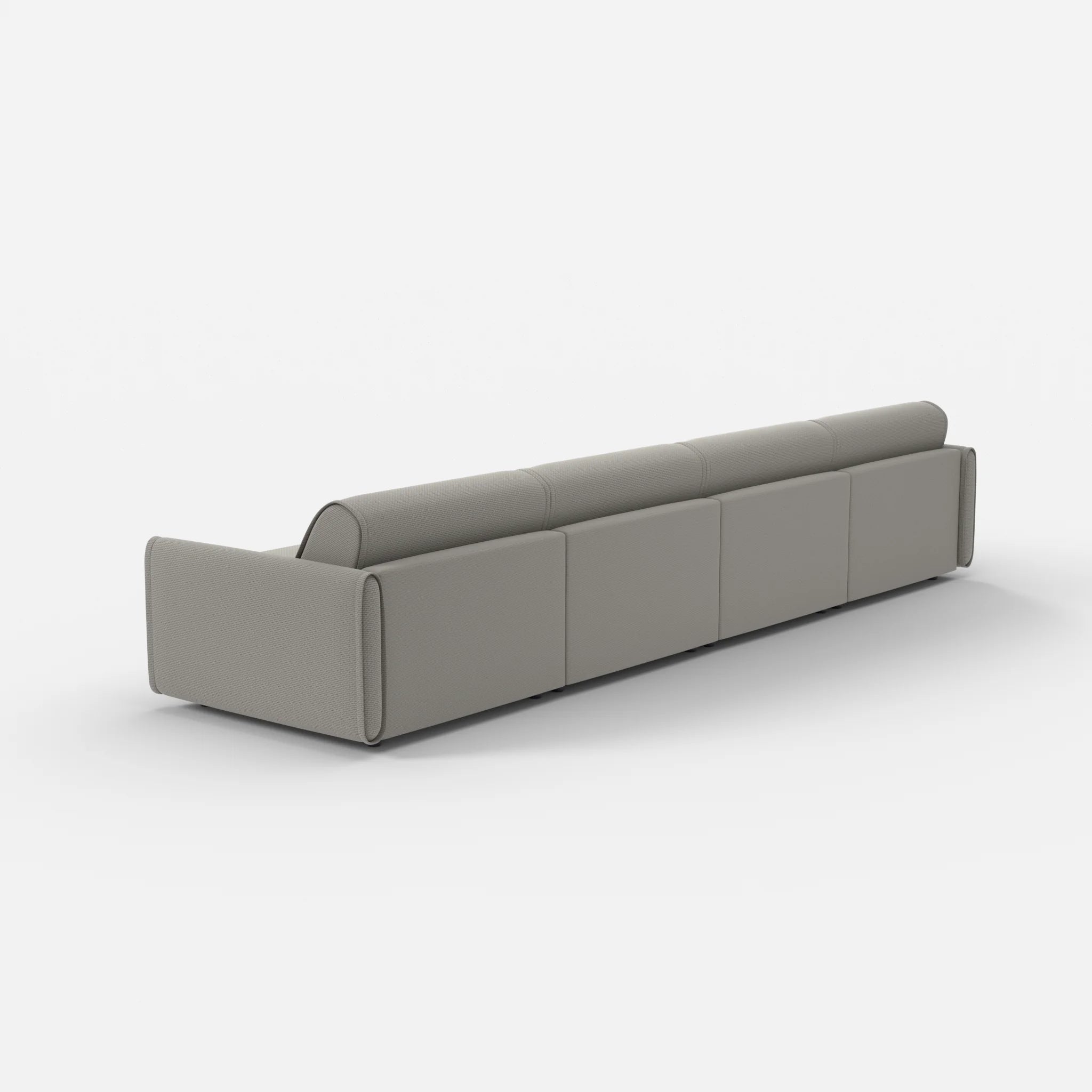 4 Sitzer Sofa Belleform mit schmaler Armlehne 3 nabucco1003 in Hellgrau von hinten