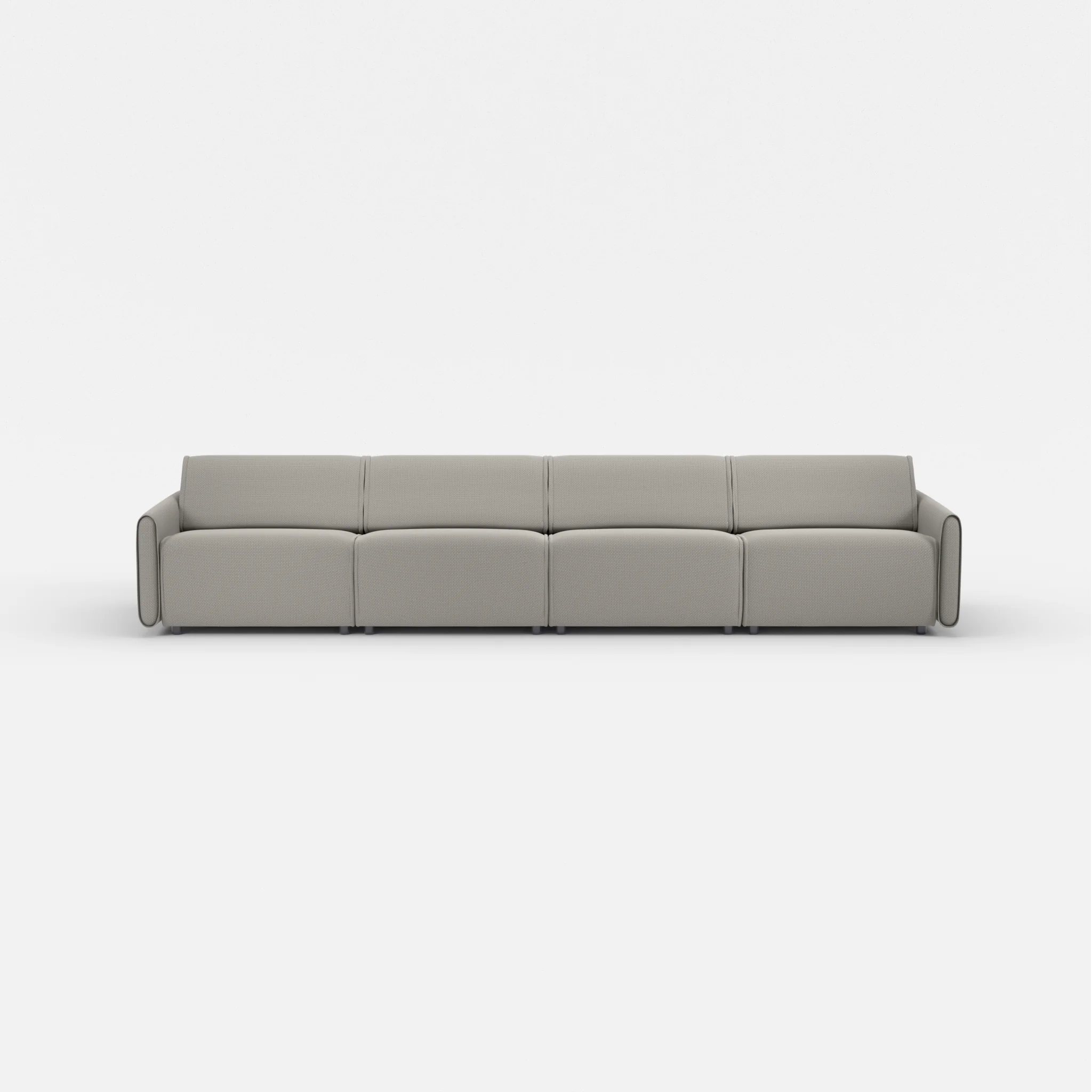 4 Sitzer Sofa Belleform mit schmaler Armlehne 3 nabucco1003 in Hellgrau von vorne