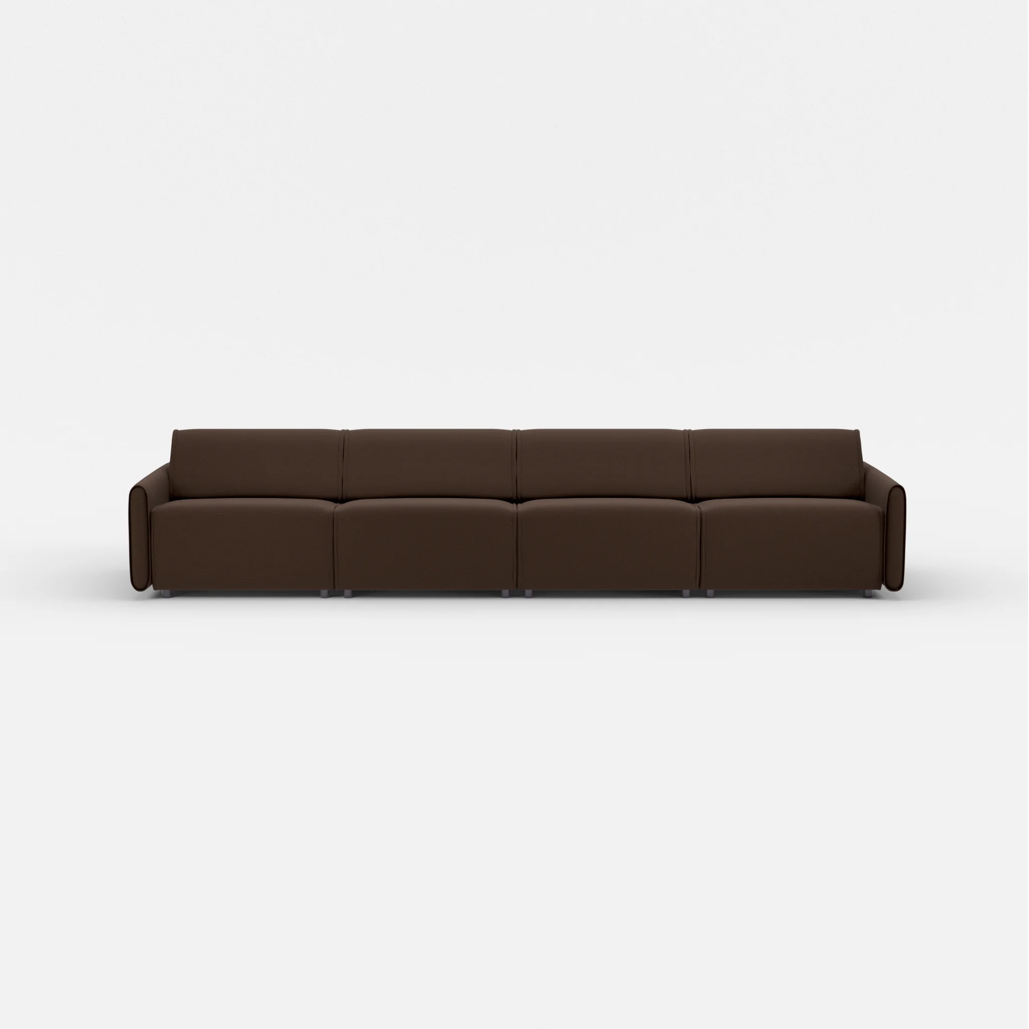 4 Sitzer Sofa Belleform mit schmaler Armlehne 3 nabucco2022 in Dunkelbraun von vorne