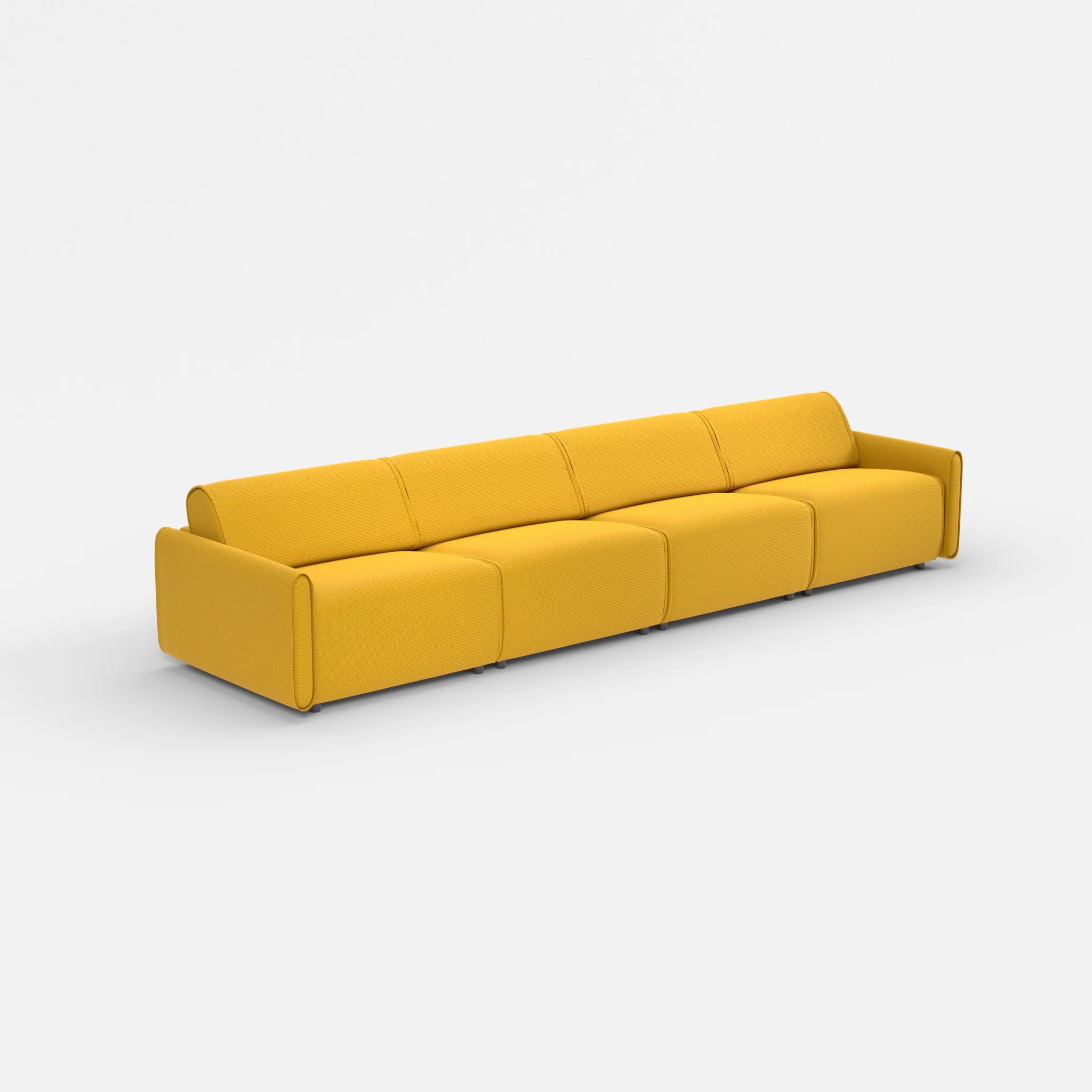 4 Sitzer Sofa Belleform mit schmaler Armlehne 3 nabucco3019 in Curry von der Seite