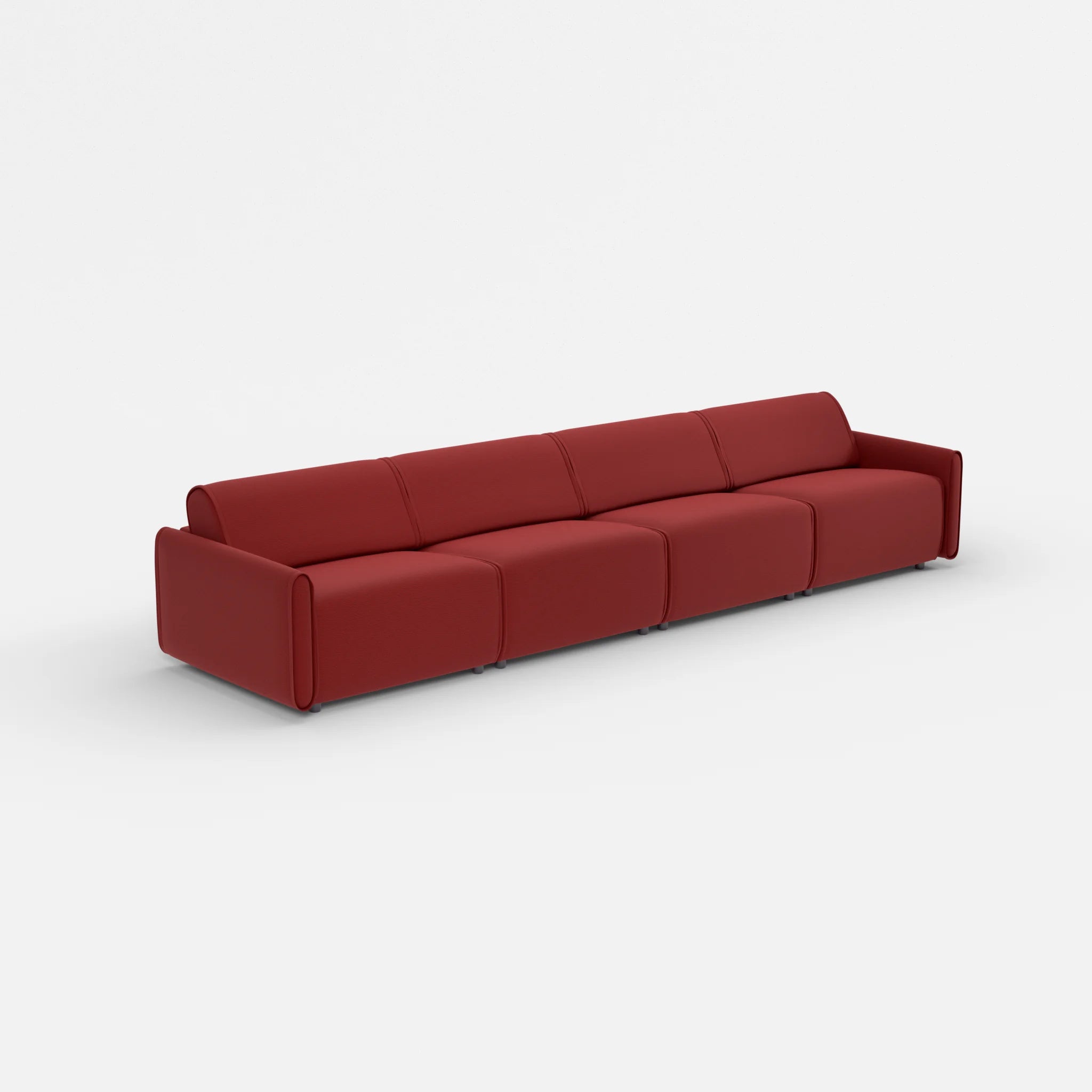 4 Sitzer Sofa Belleform mit schmaler Armlehne 3 nabucco4021 in Rot von der Seite
