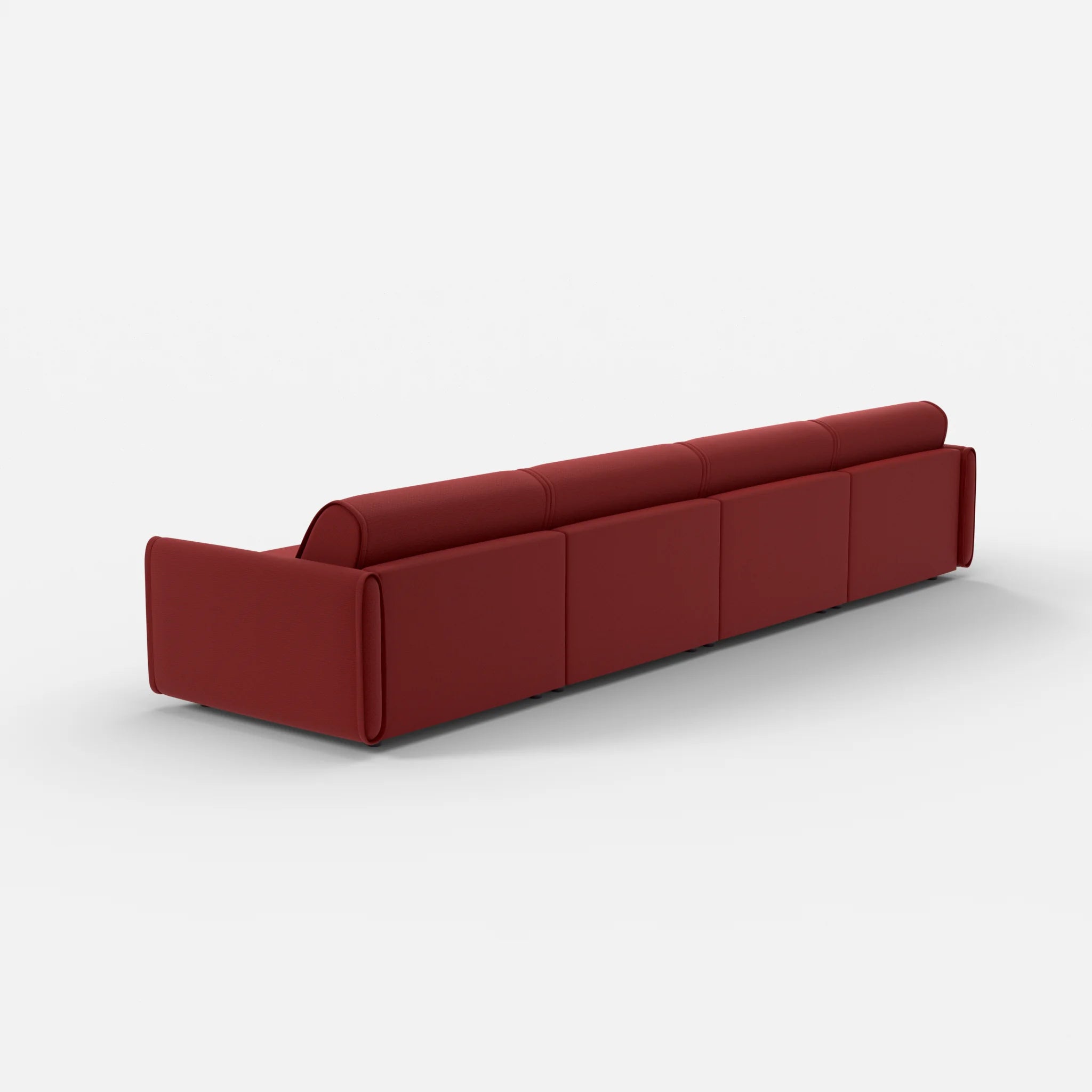 4 Sitzer Sofa Belleform mit schmaler Armlehne 3 nabucco4021 in Rot von hinten