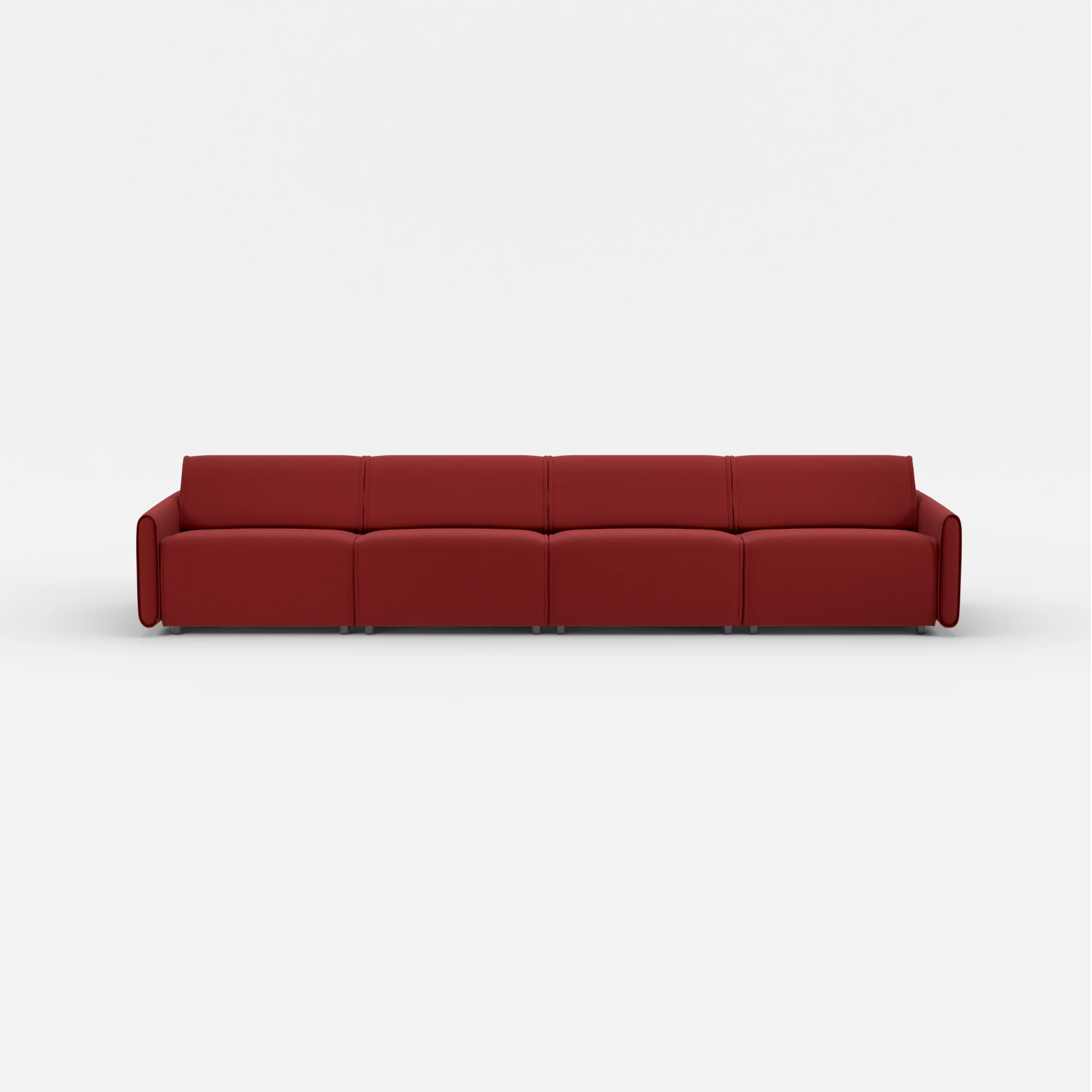 4 Sitzer Sofa Belleform mit schmaler Armlehne 3 nabucco4021 in Rot von vorne