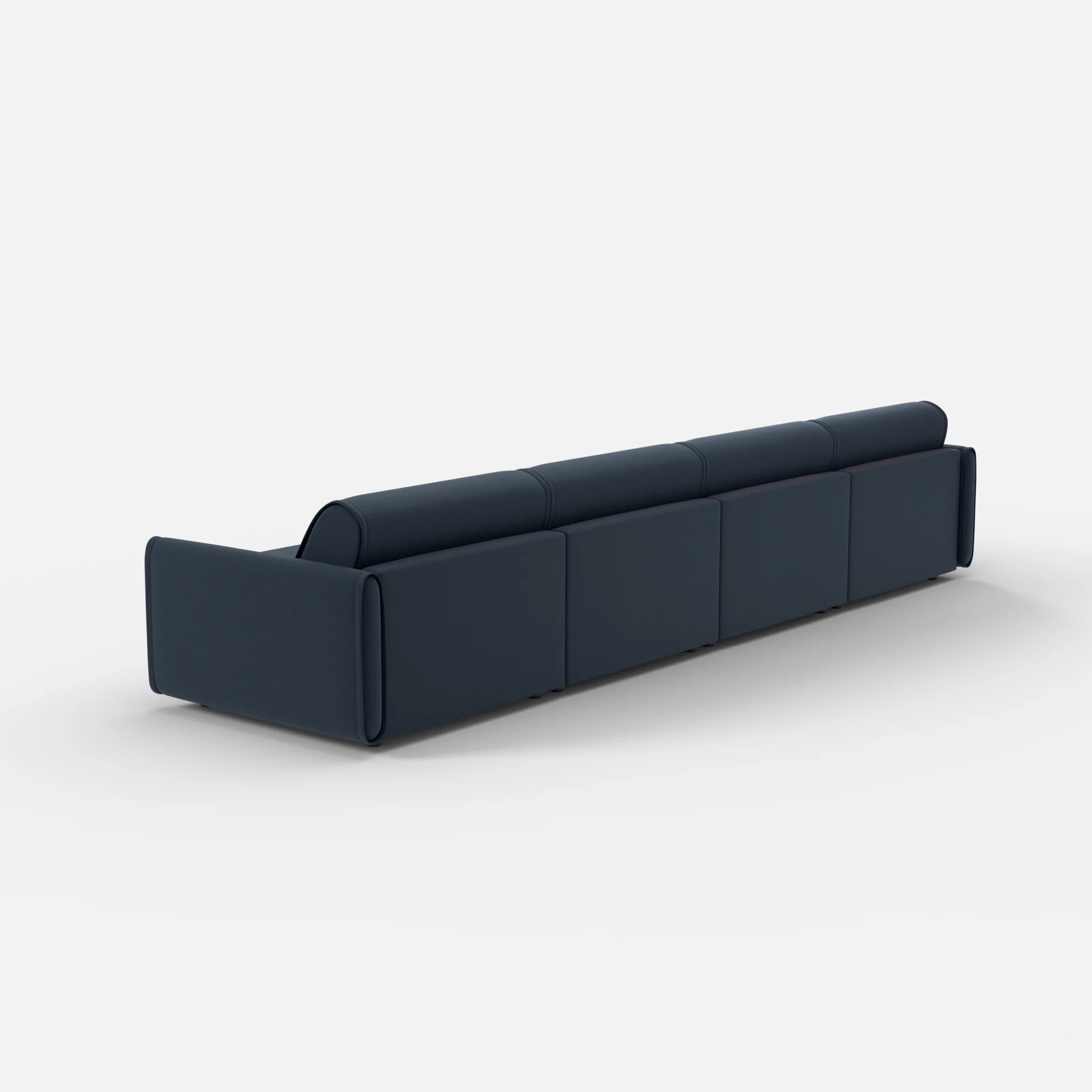 4 Sitzer Sofa Belleform mit schmaler Armlehne 3 nabucco6098 in Dunkelblau von hinten
