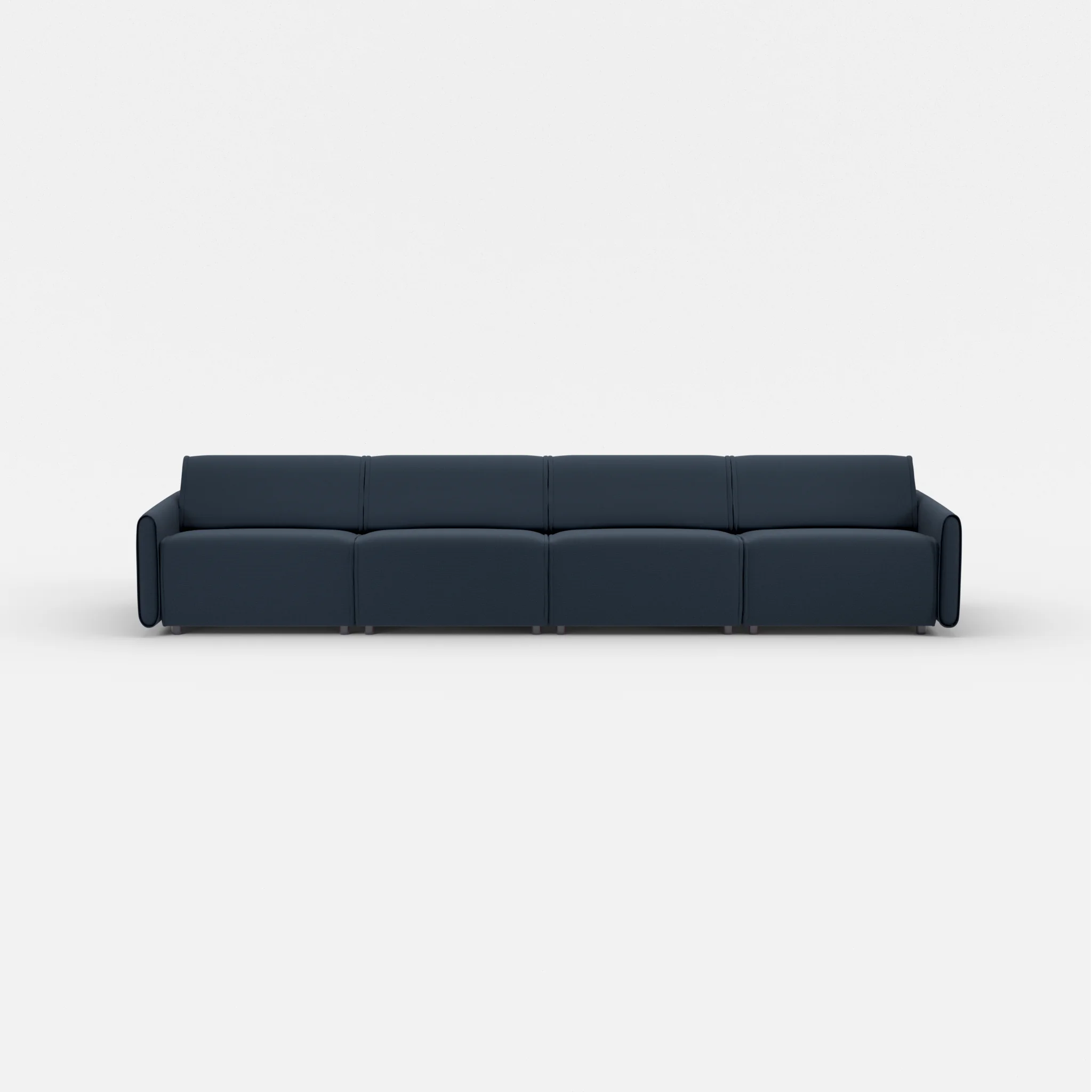 4 Sitzer Sofa Belleform mit schmaler Armlehne 3 nabucco6098 in Dunkelblau von vorne