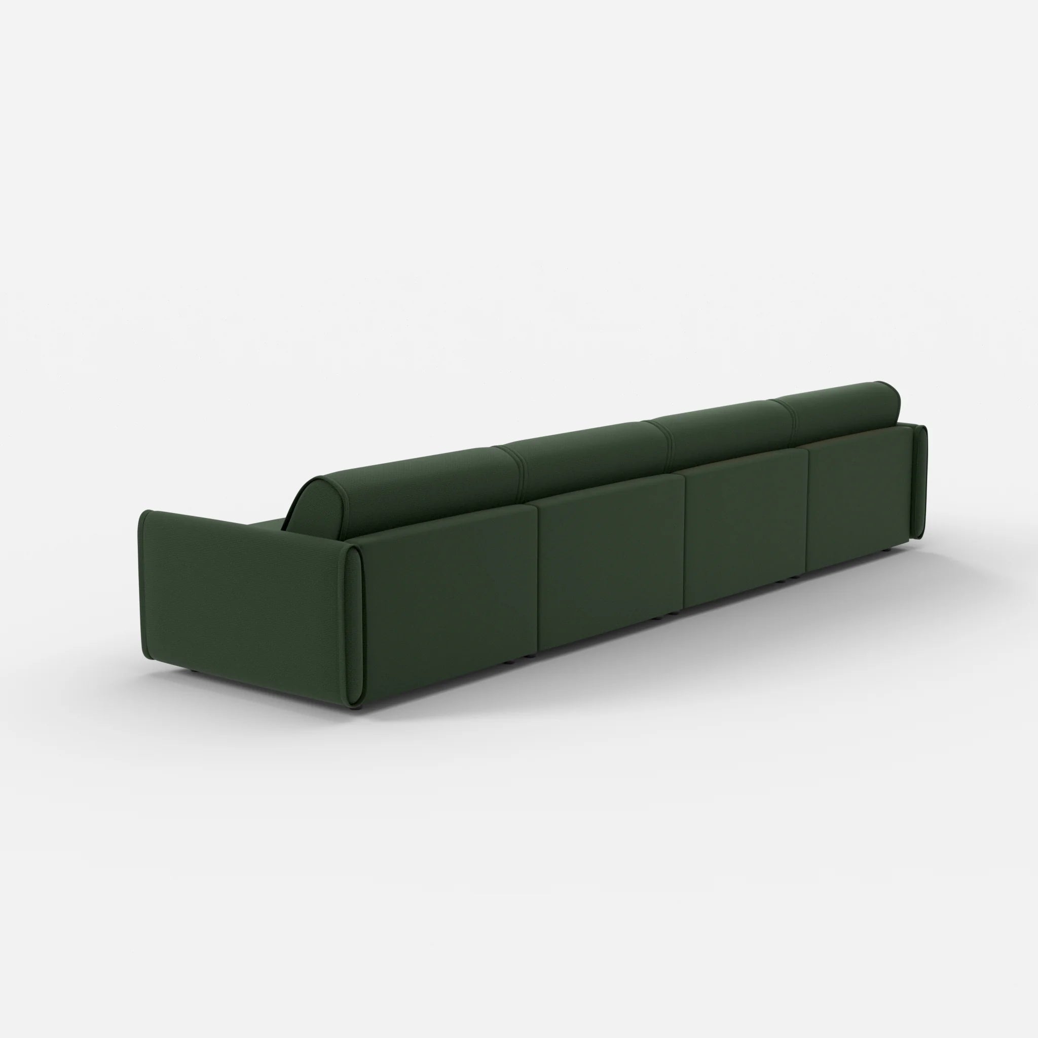 4 Sitzer Sofa Belleform mit schmaler Armlehne 3 nabucco7029 in Dunkelgrün von hinten