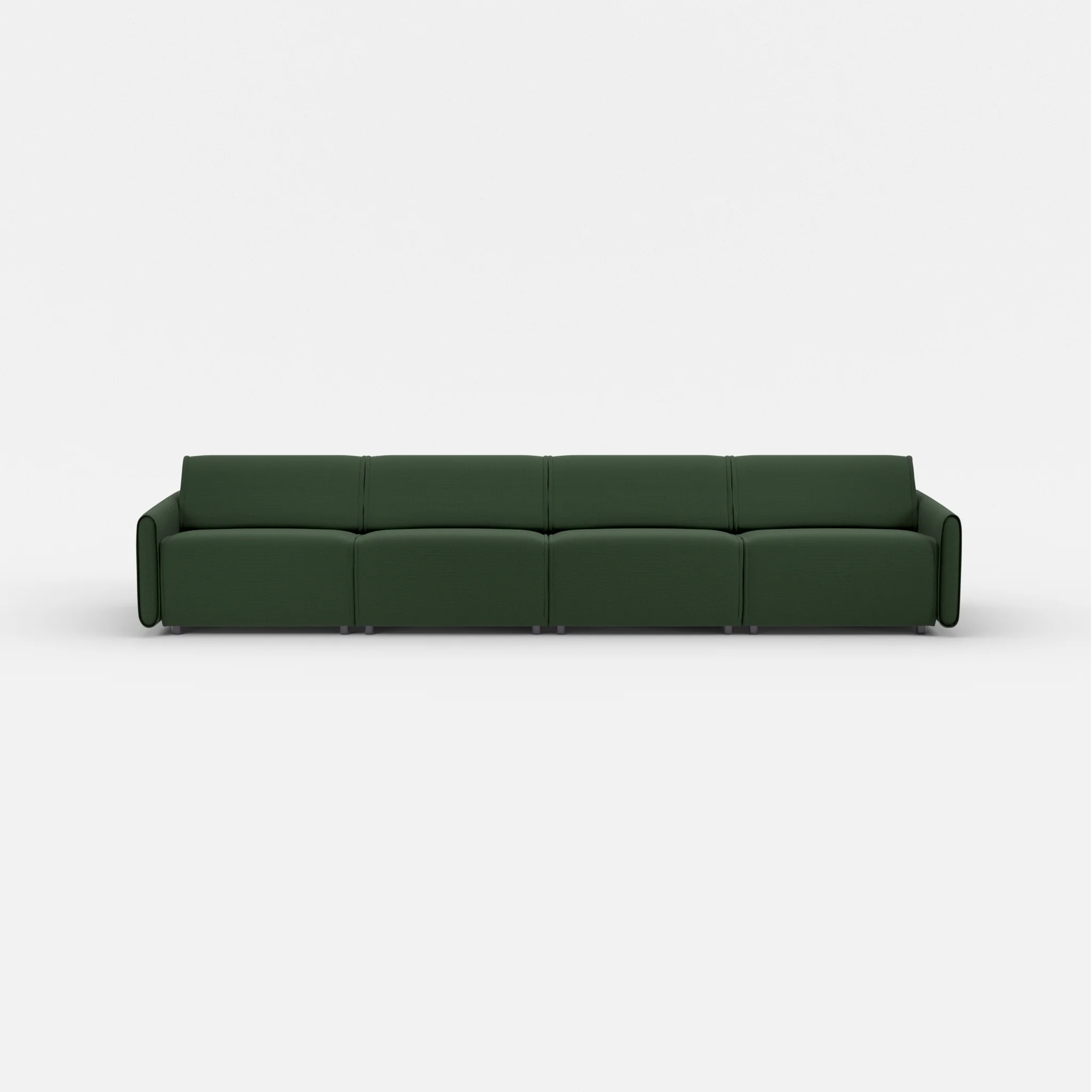 4 Sitzer Sofa Belleform mit schmaler Armlehne 3 nabucco7029 in Dunkelgrün von vorne