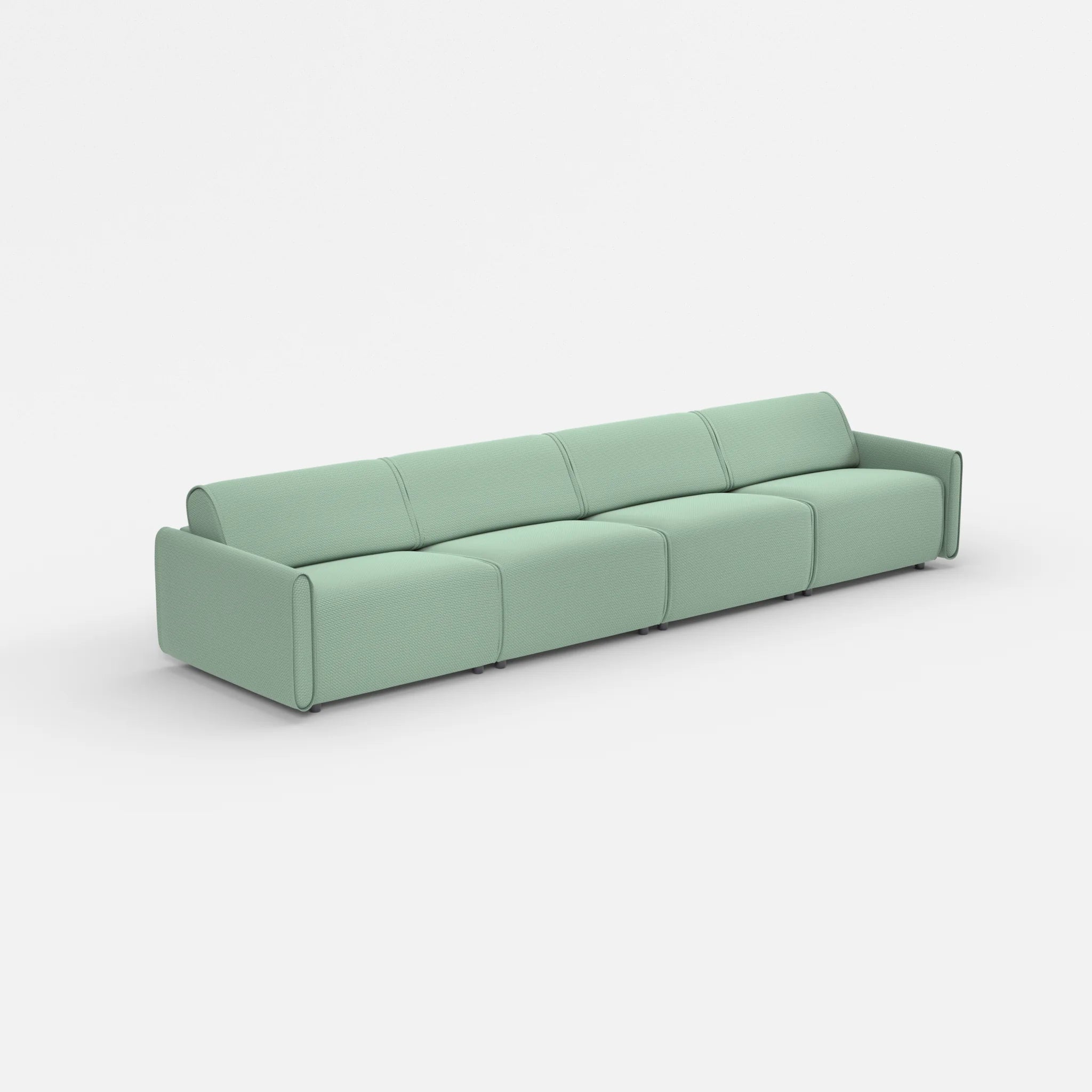 4 Sitzer Sofa Belleform mit schmaler Armlehne 3 nabucco7030 in Türkis von der Seite