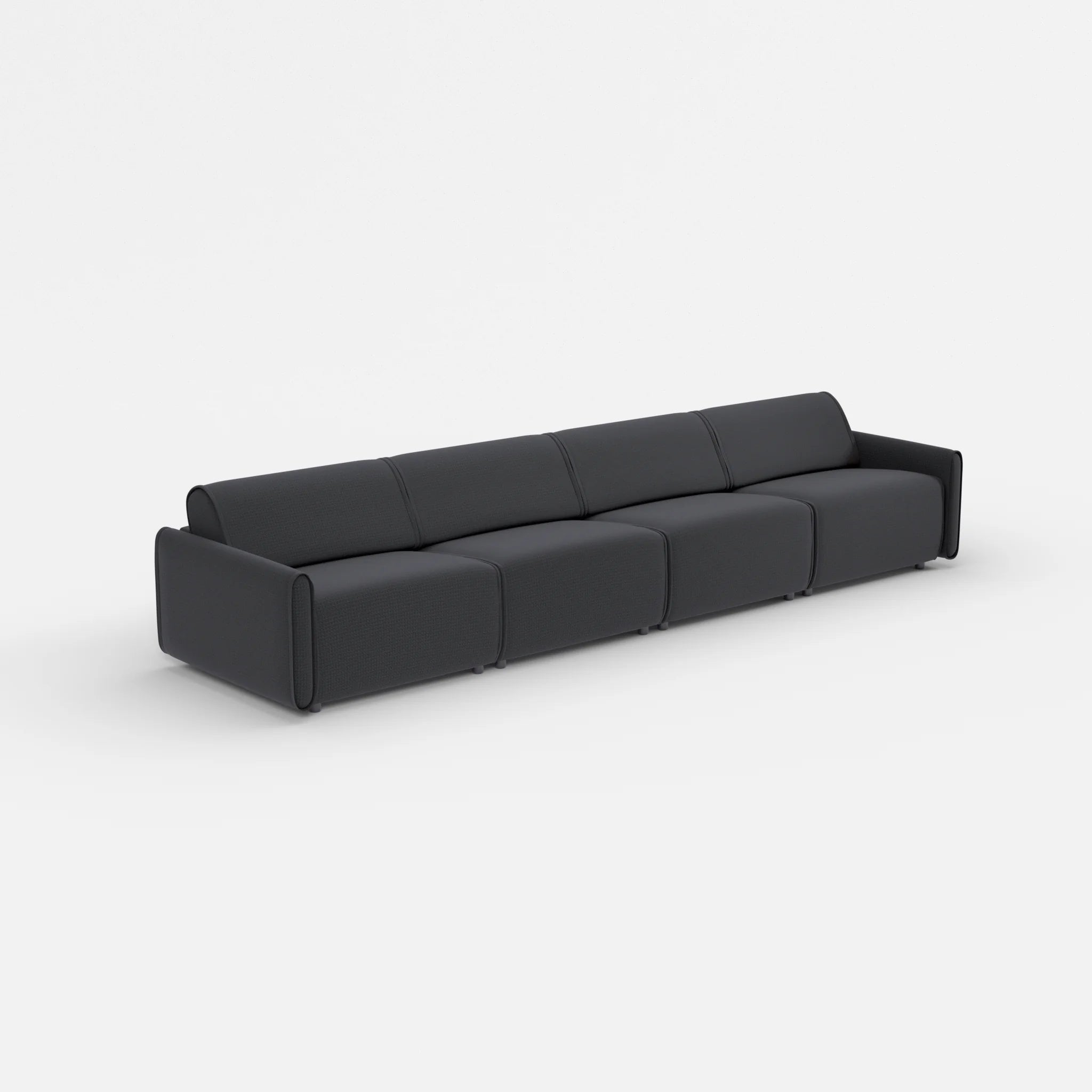 4 Sitzer Sofa Belleform mit schmaler Armlehne 3 nabucco8019 in Anthrazit von der Seite